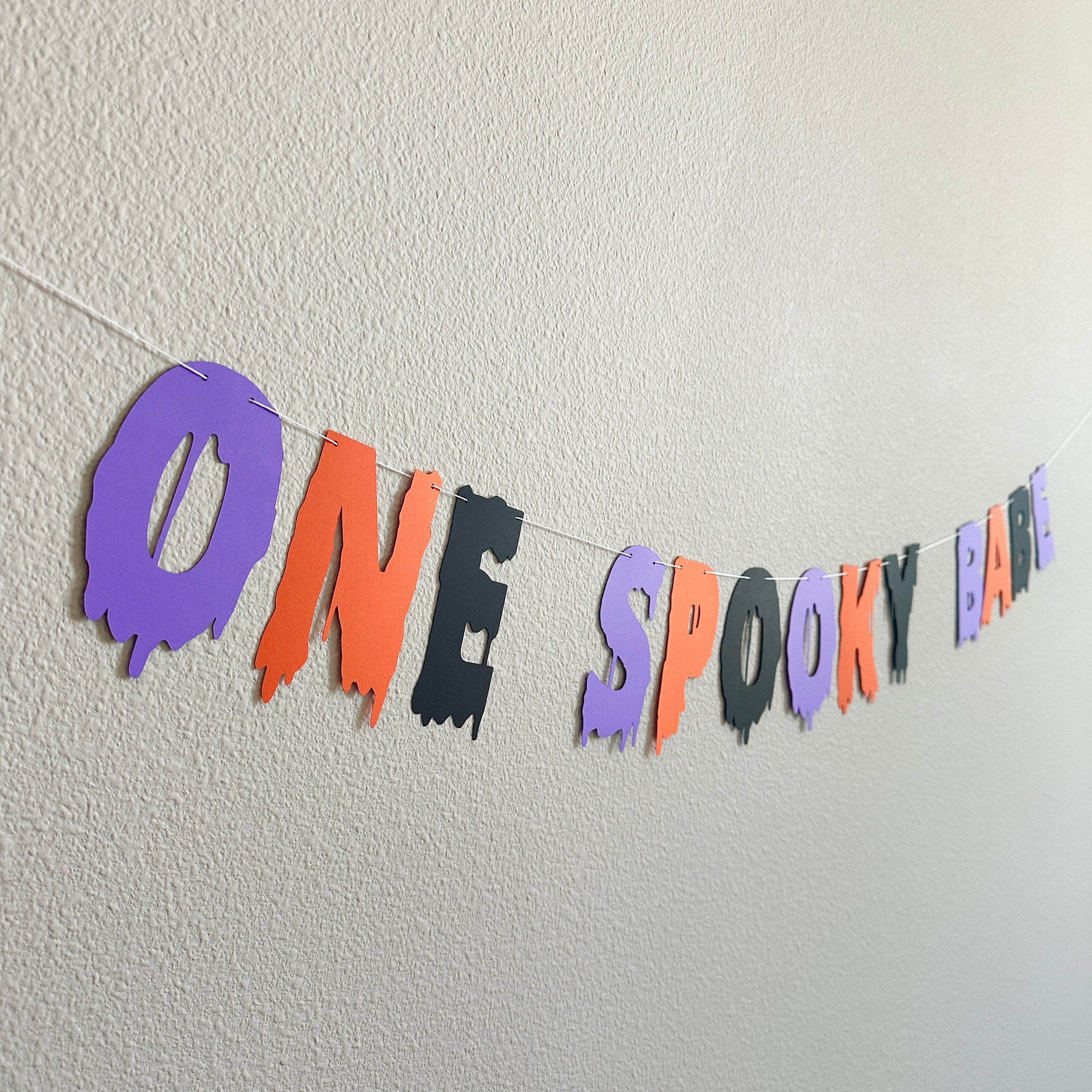 One Spooky Babe, Halloween Themed 1st Birthday Banner, October 1st Birthday Decorations, Spooky One, Girls 1st Birthday Theme Ideas