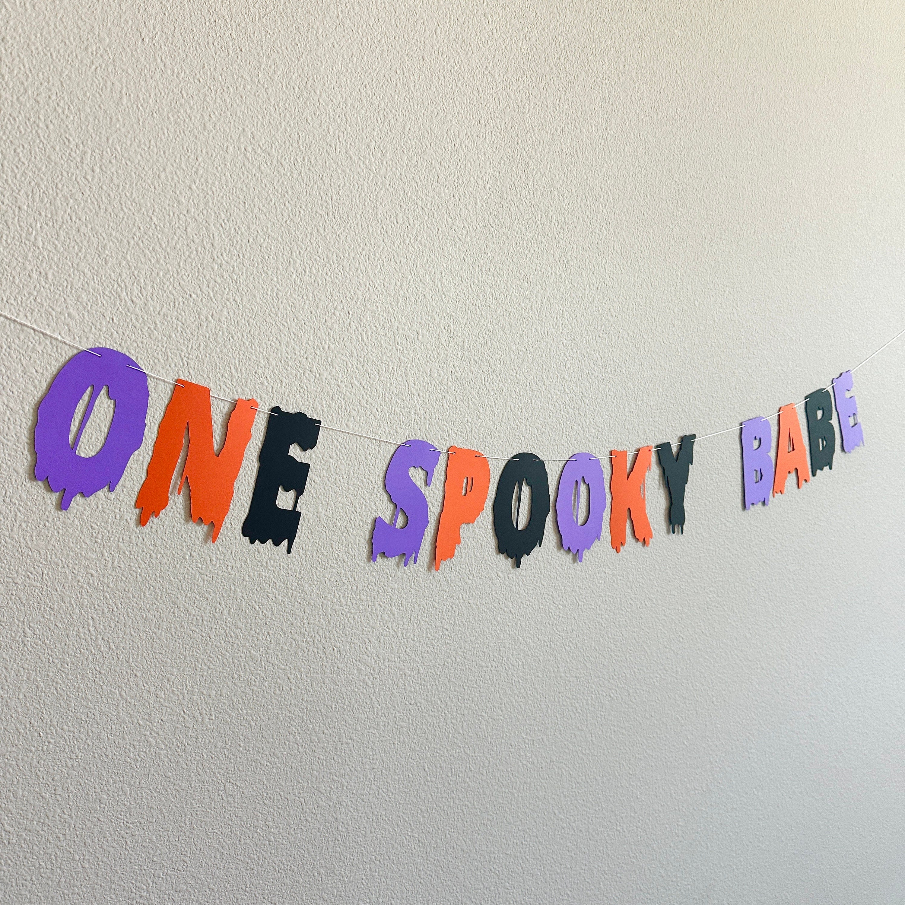 One Spooky Babe, Halloween Themed 1st Birthday Banner, October 1st Birthday Decorations, Spooky One, Girls 1st Birthday Theme Ideas