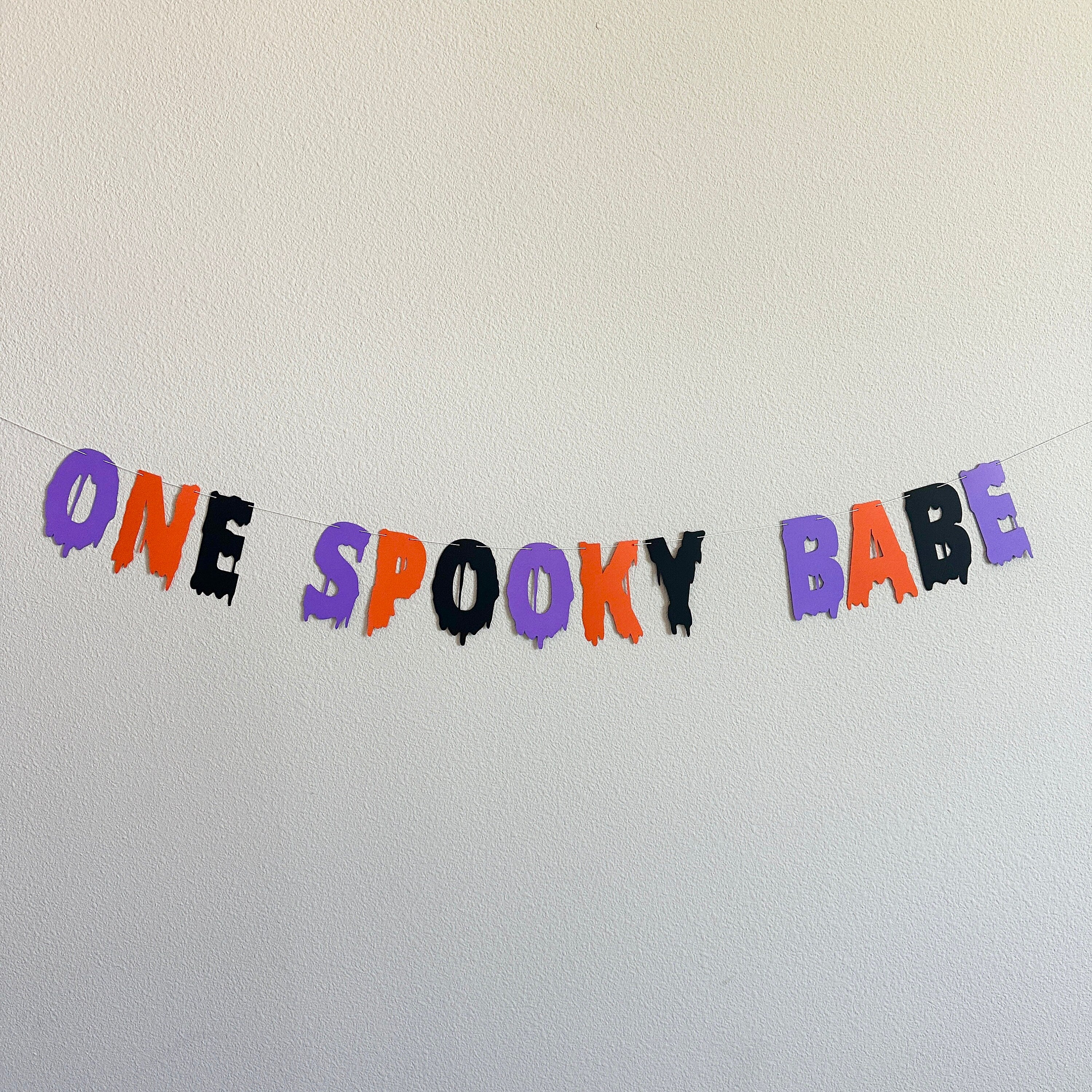 One Spooky Babe, Halloween Themed 1st Birthday Banner, October 1st Birthday Decorations, Spooky One, Girls 1st Birthday Theme Ideas