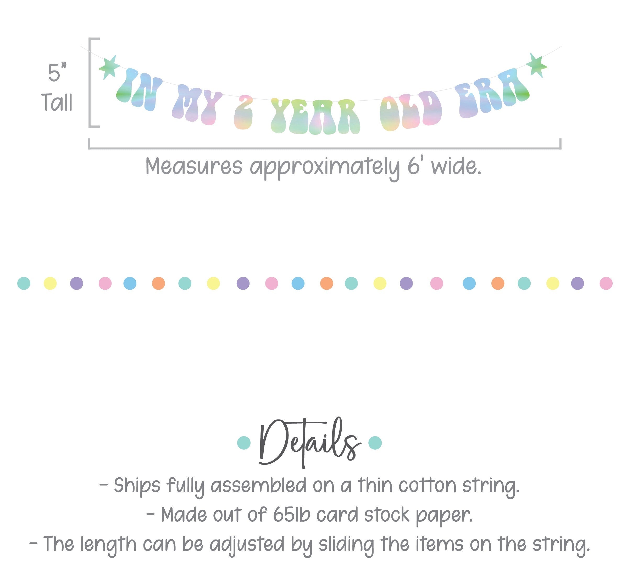 In My 2 Year Old Era, 2nd Birthday Party Decorations, 2nd Birthday Theme Ideas, Holographic 2nd Birthday Banner, In My 2 Year Old Era Banner