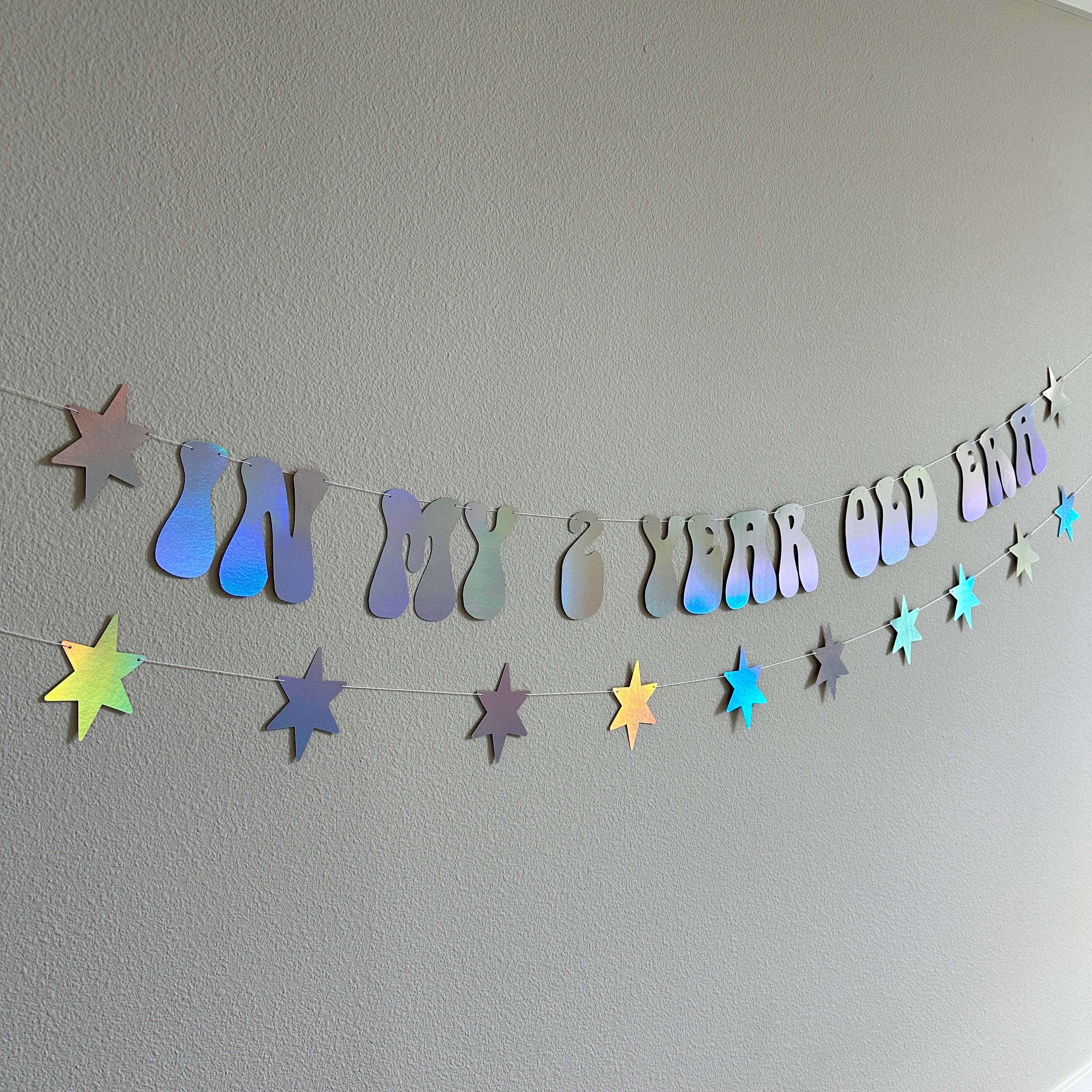 In My 2 Year Old Era, 2nd Birthday Party Decorations, 2nd Birthday Theme Ideas, Holographic 2nd Birthday Banner, In My 2 Year Old Era Banner