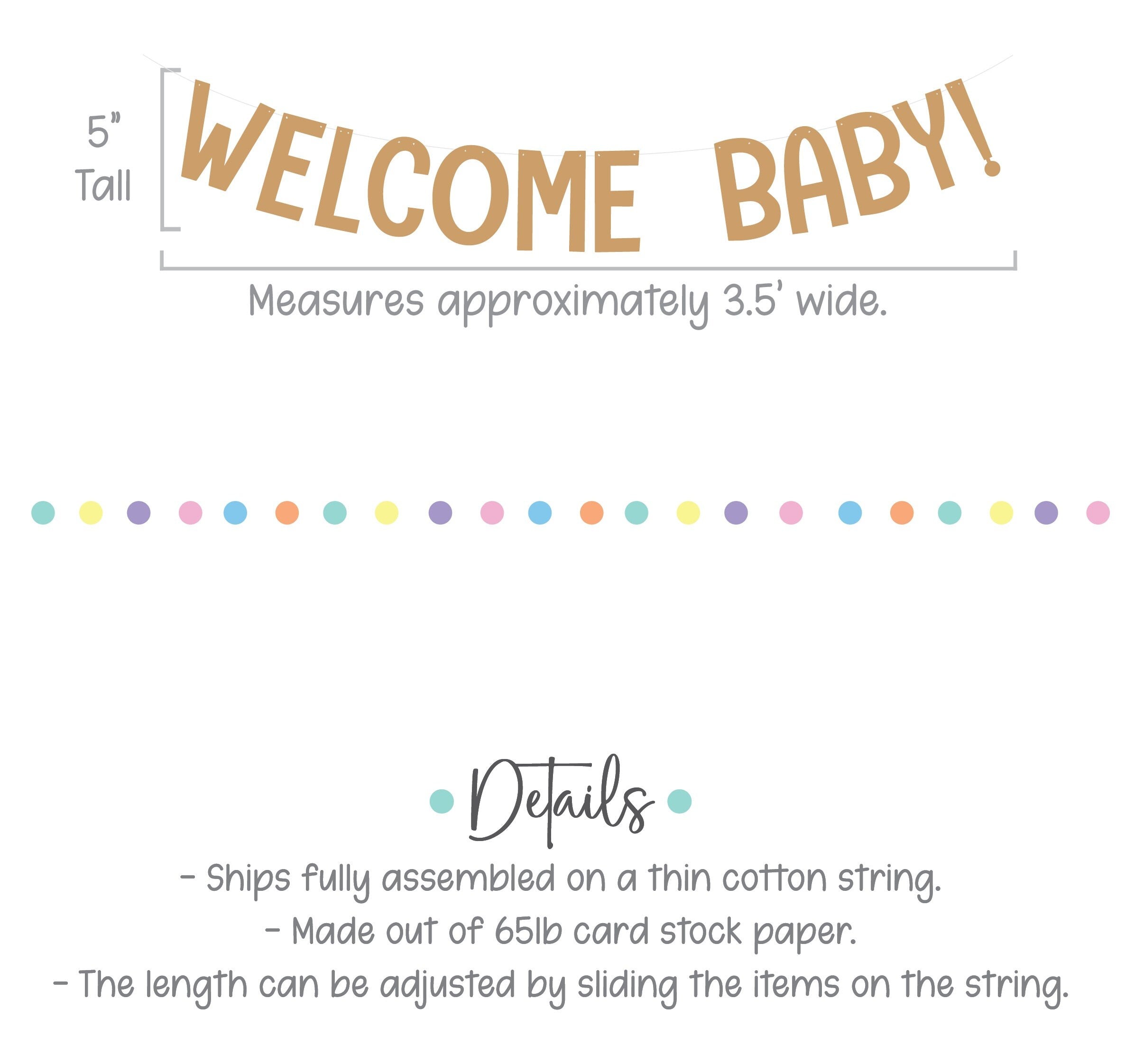Welcome Baby, Welcome Baby Banner, Welcome Baby Decorations, Baby Shower Decorations, Baby Shower Banner, Kraft Baby Shower