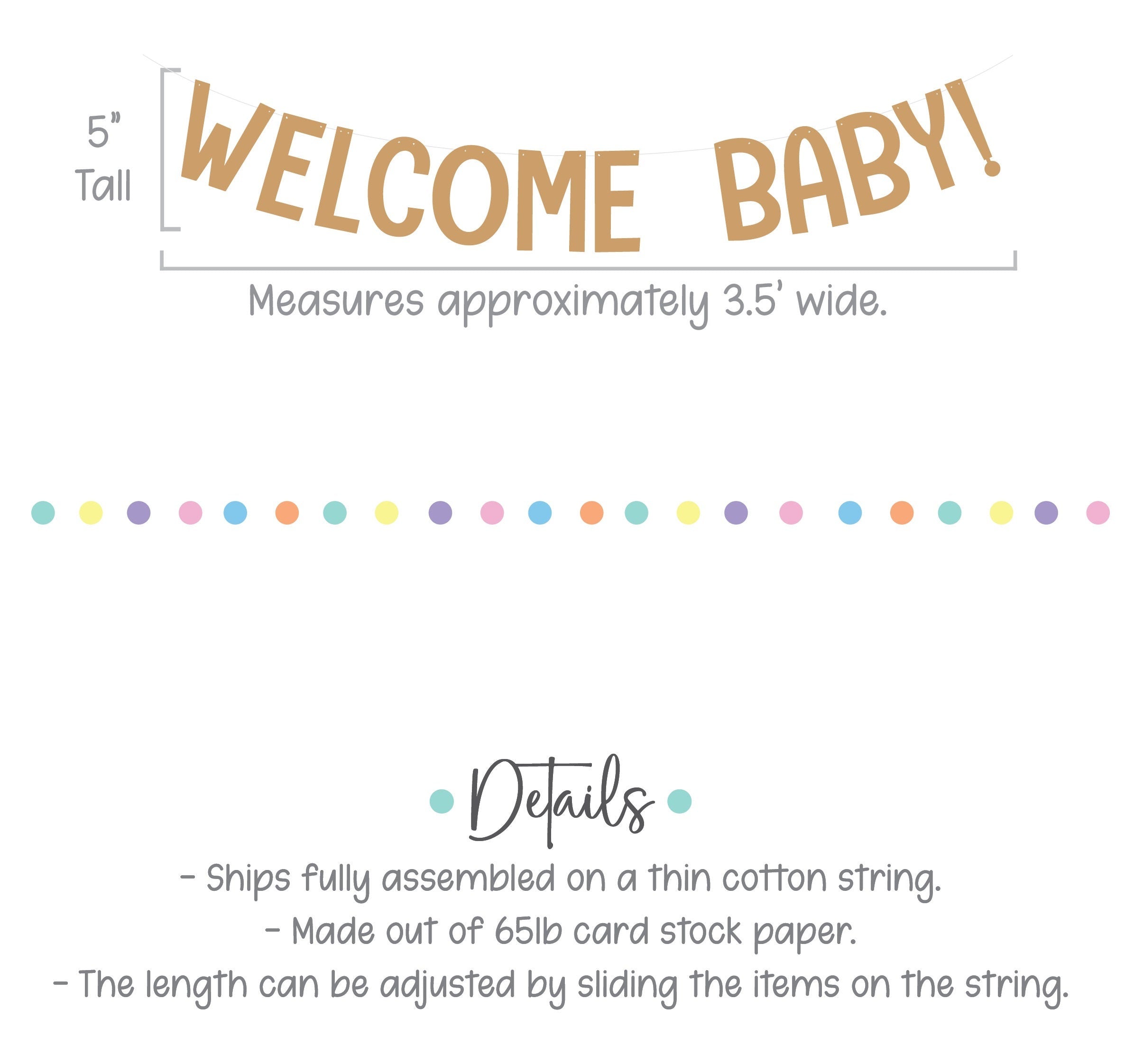 Welcome Baby, Welcome Baby Banner, Welcome Baby Decorations, Baby Shower Decorations, Baby Shower Banner, Kraft Baby Shower