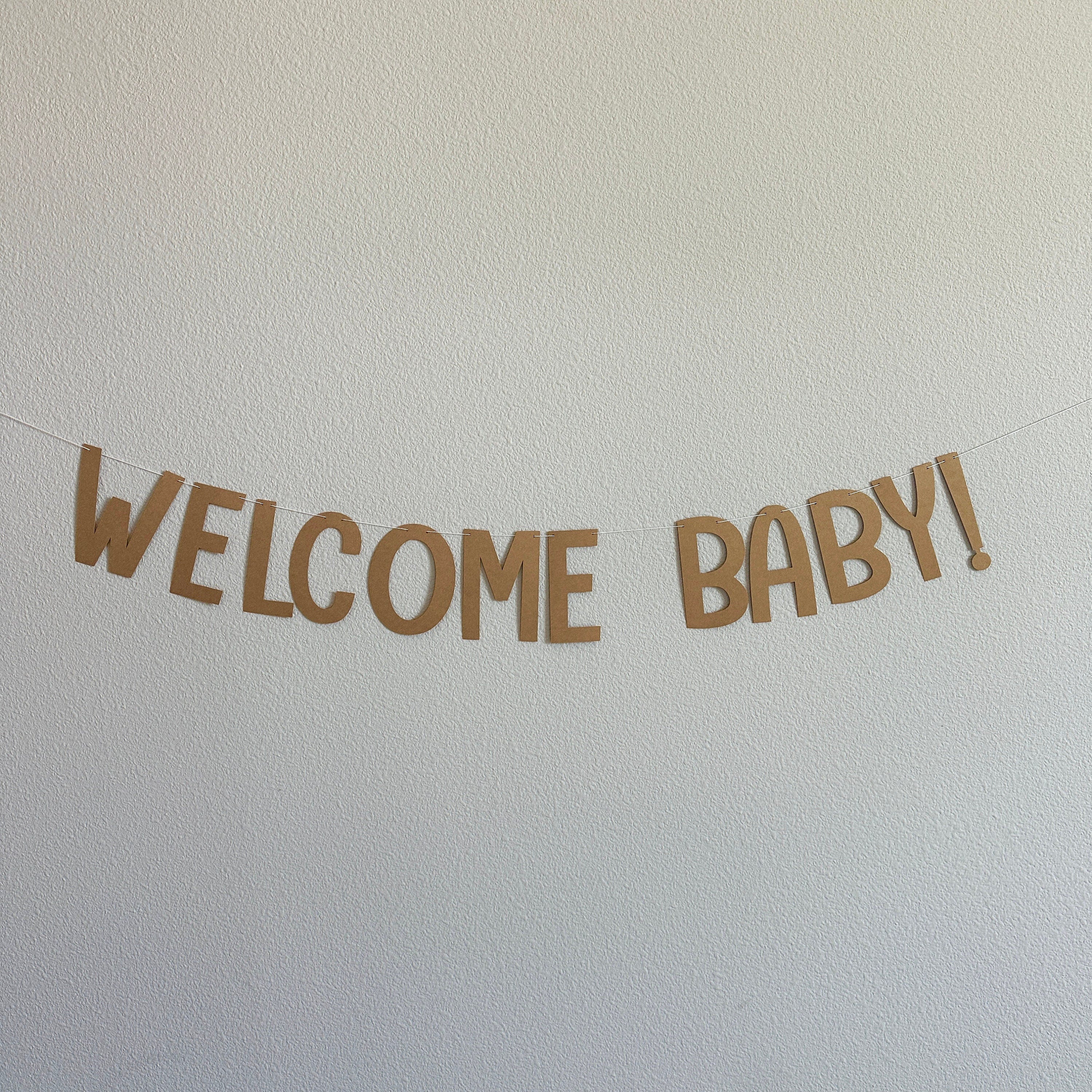 Welcome Baby, Welcome Baby Banner, Welcome Baby Decorations, Baby Shower Decorations, Baby Shower Banner, Kraft Baby Shower