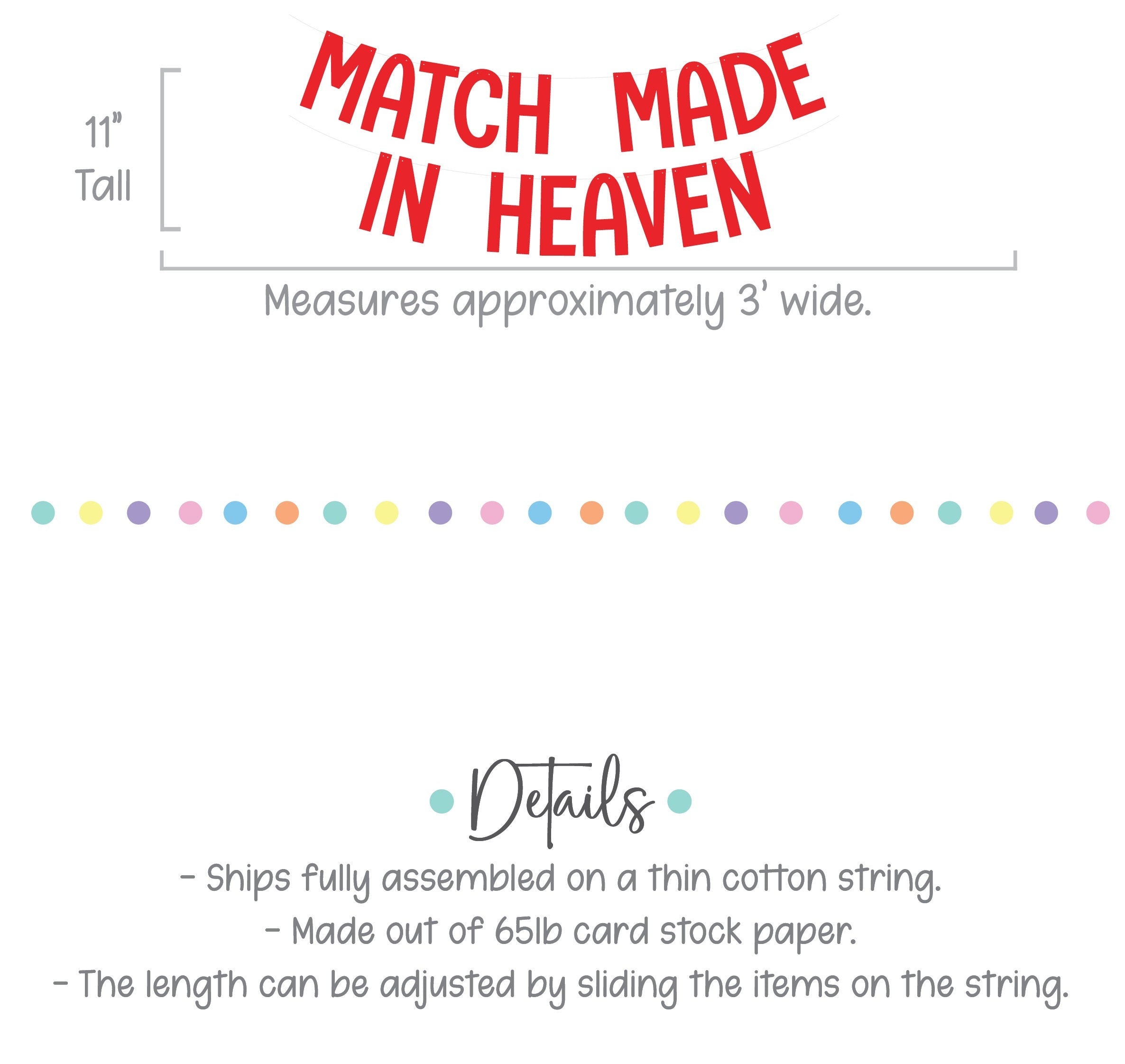 Match Made In Heaven, Wedding Banner, Wedding Decorations, Bridal Shower, Engagement Party Decorations