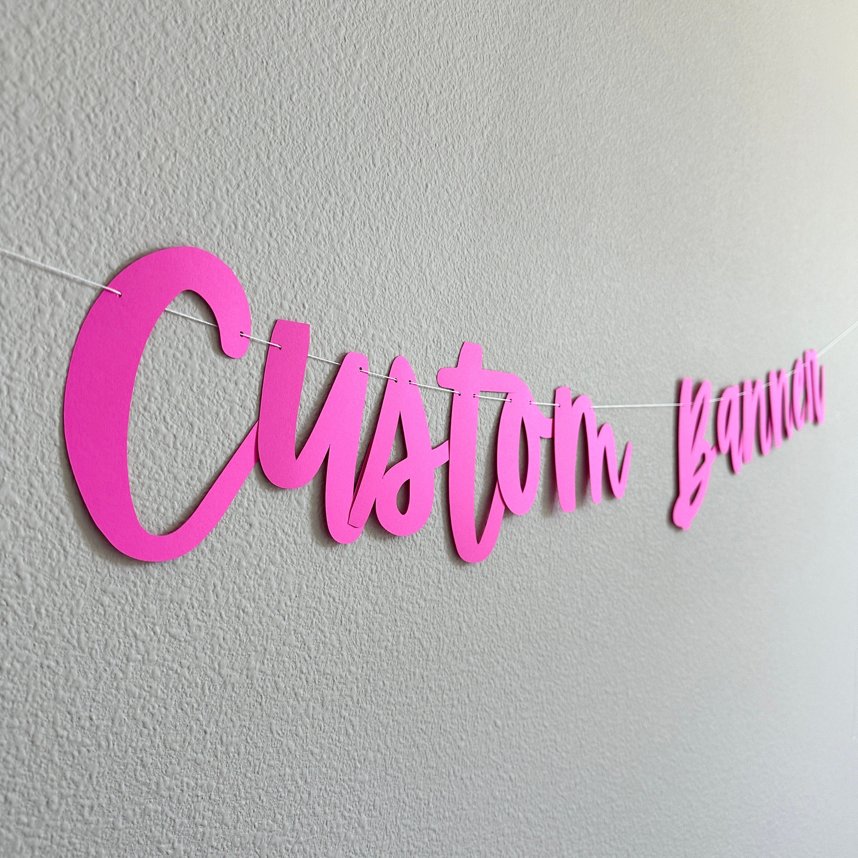 Custom Banner, Custom Hot Pink Banner, Custom Fuchsia Banner, Fuchsia Decorations, Bachelorette Decorations, Birthday Banner