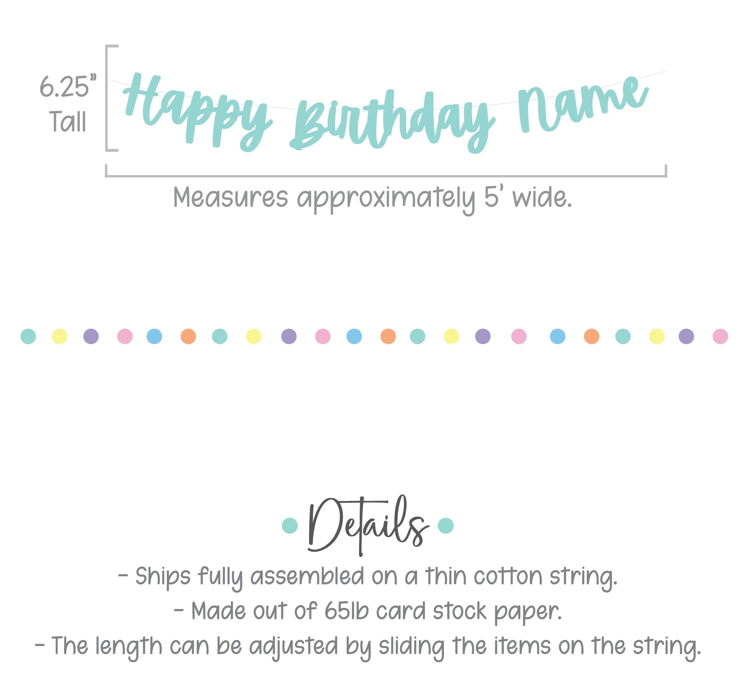 Happy Birthday Name, Happy Birthday Banner, Custom Birthday Banner, Aqua Birthday Decorations, Aqua Happy Birthday Banner, Aqua Party