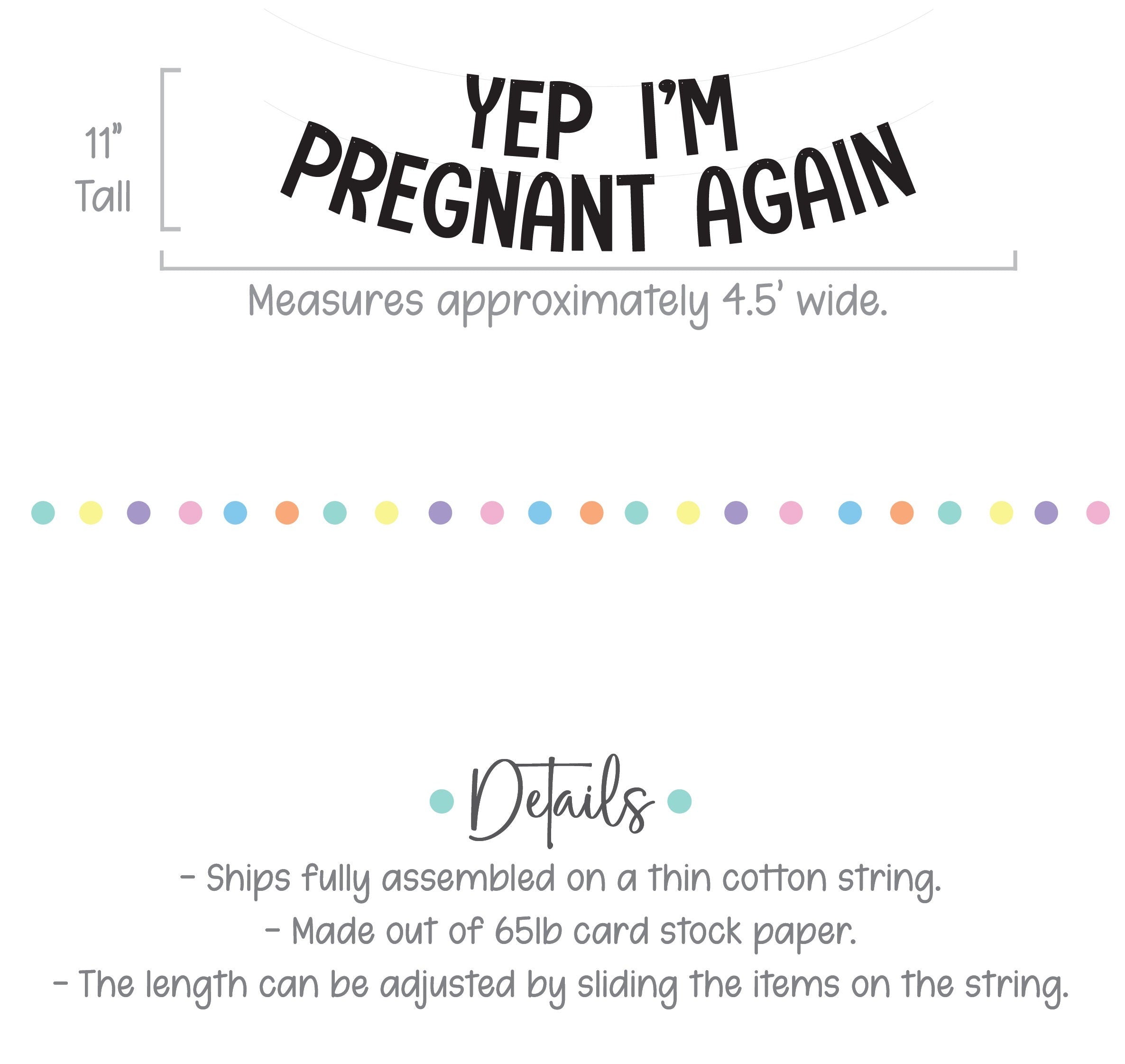 Yep I&#39;m Pregnant Again, Pregnancy Announcement, Baby Sprinkle Decorations, Baby Shower Ideas, Second Pregnancy