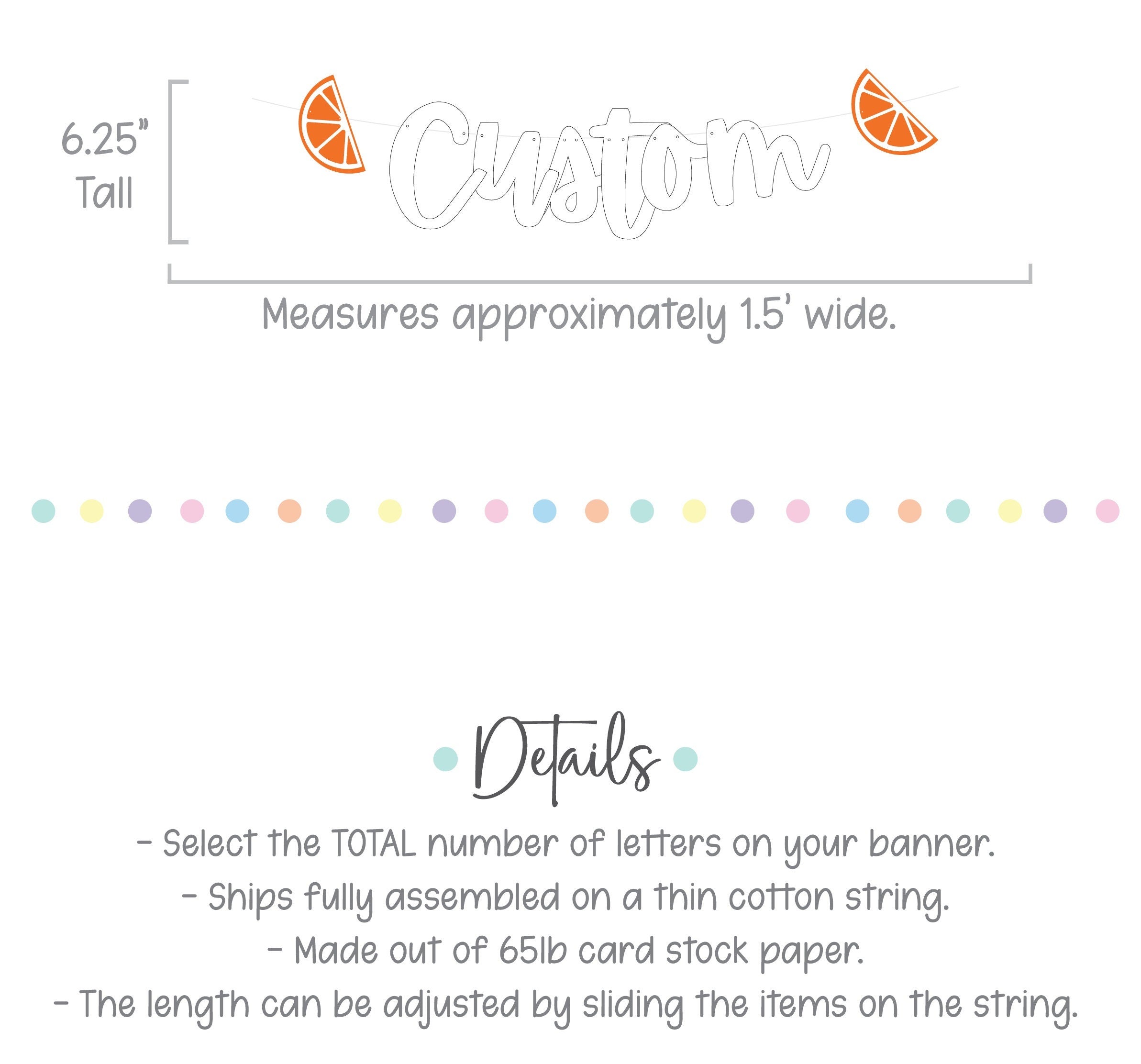 Custom Orange Slice Banner, Custom Banner, Custom Orange Banner, Custom Spritz Banner, Spritz Decorations, Spritz Banner, Spritz