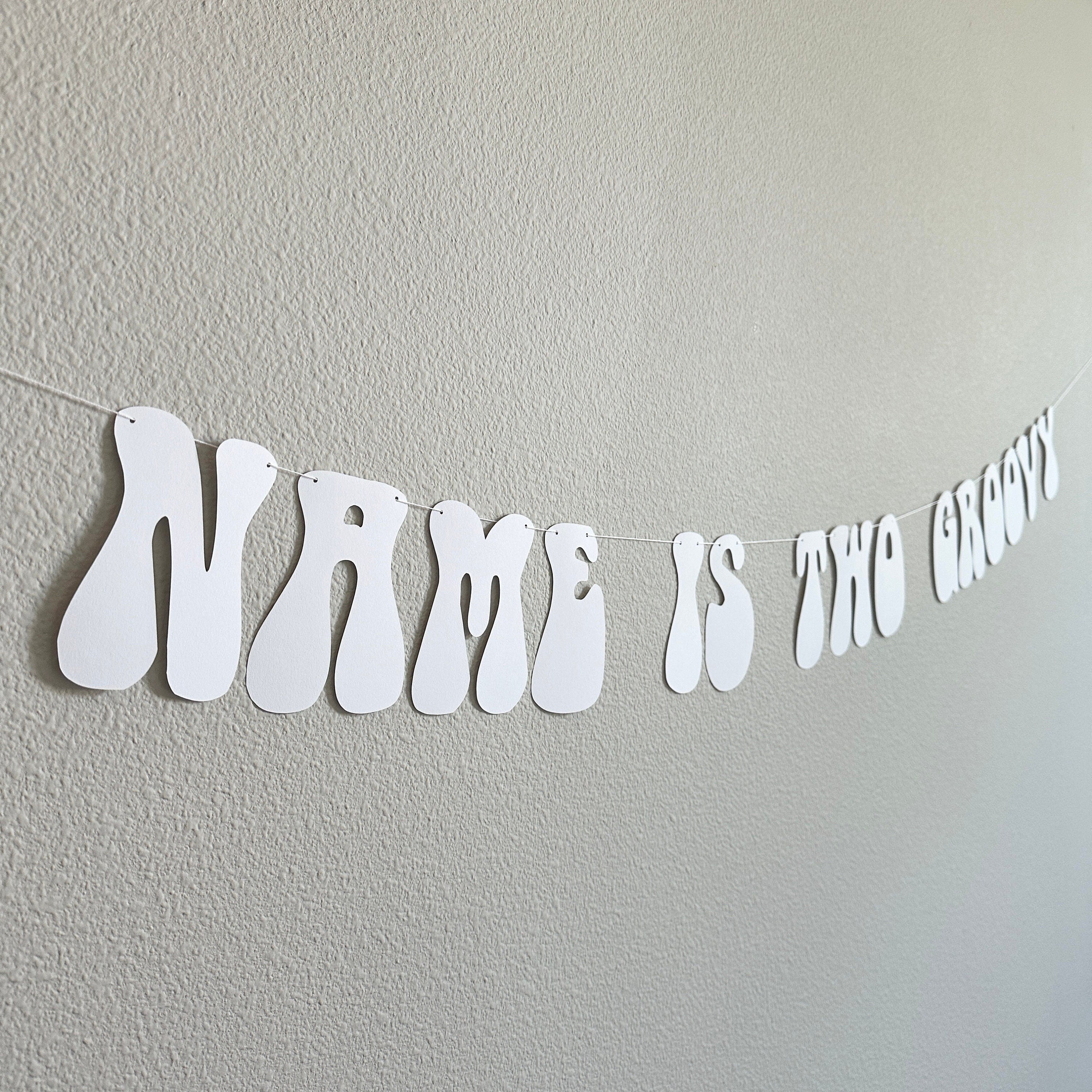 Two Groovy Banner, Name Is Two Groovy, 2nd Birthday Banner, 2nd Birthday Party Theme Ideas, Retro Themed 2nd Birthday Decorations