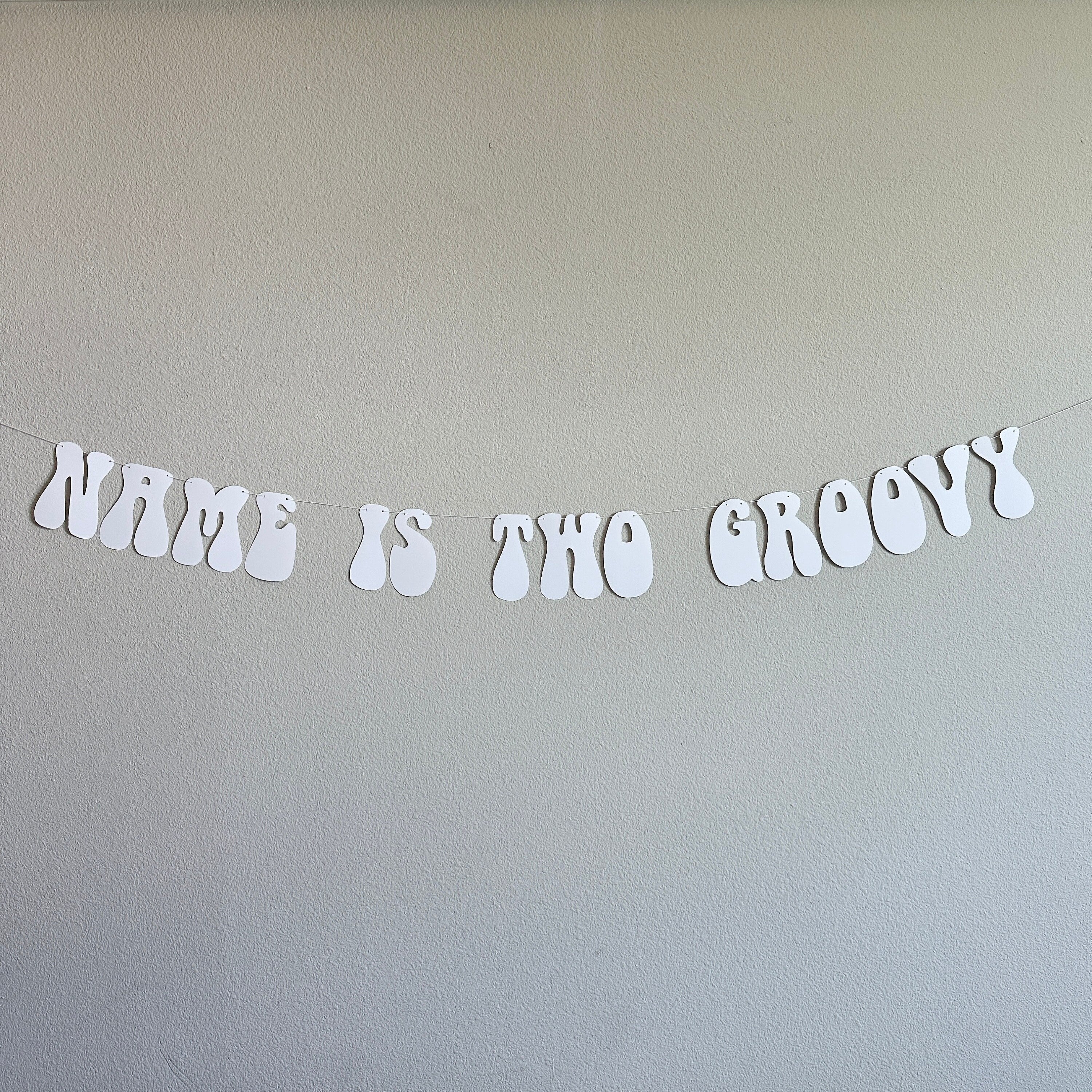 Two Groovy Banner, Name Is Two Groovy, 2nd Birthday Banner, 2nd Birthday Party Theme Ideas, Retro Themed 2nd Birthday Decorations