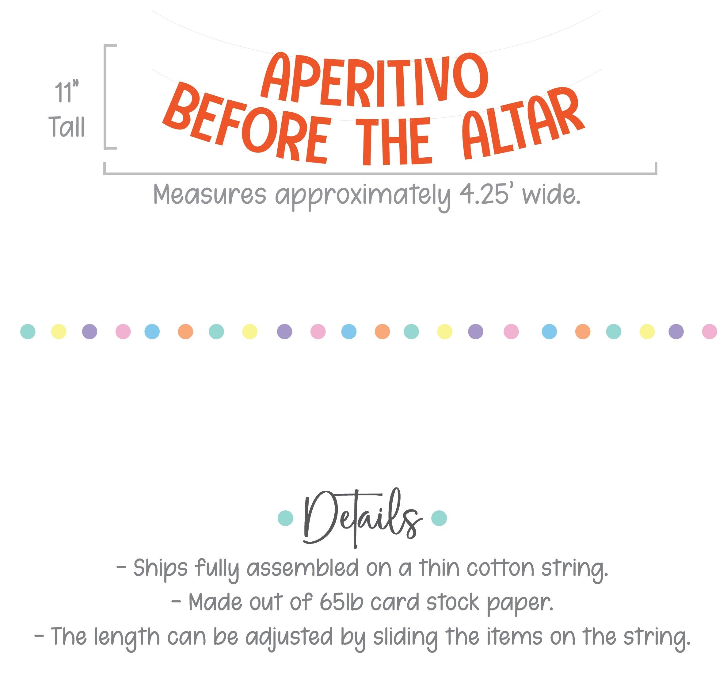 Aperitivo Before The Altar, Aperitivo Banner, Engagement Decorations, Bachelorette Party Decorations, Spritz