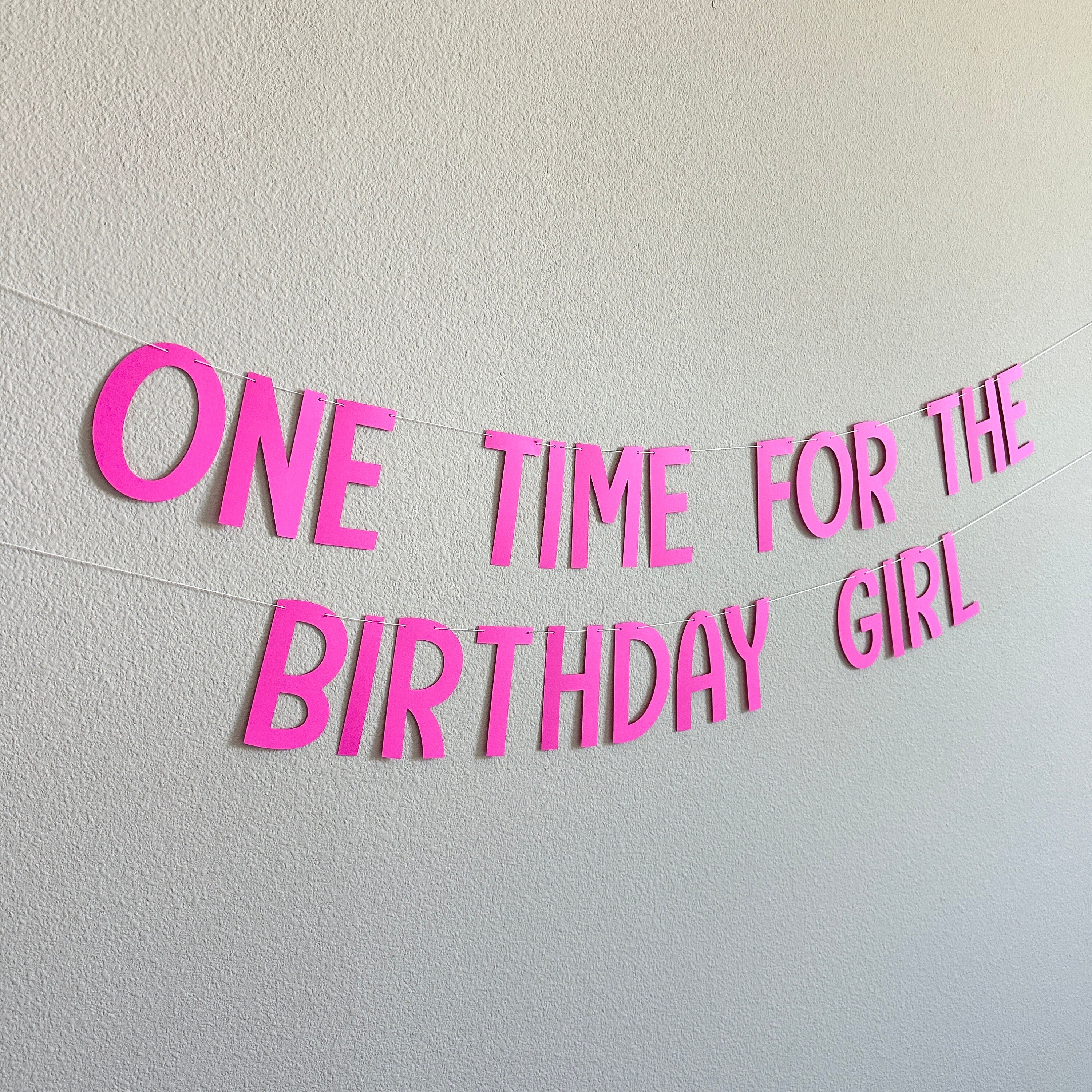 One Time For The Birthday Girl Banner, One Time For The Birthday Girl Decorations, Birthday Girl Banner, Pink Birthday Party Decorations
