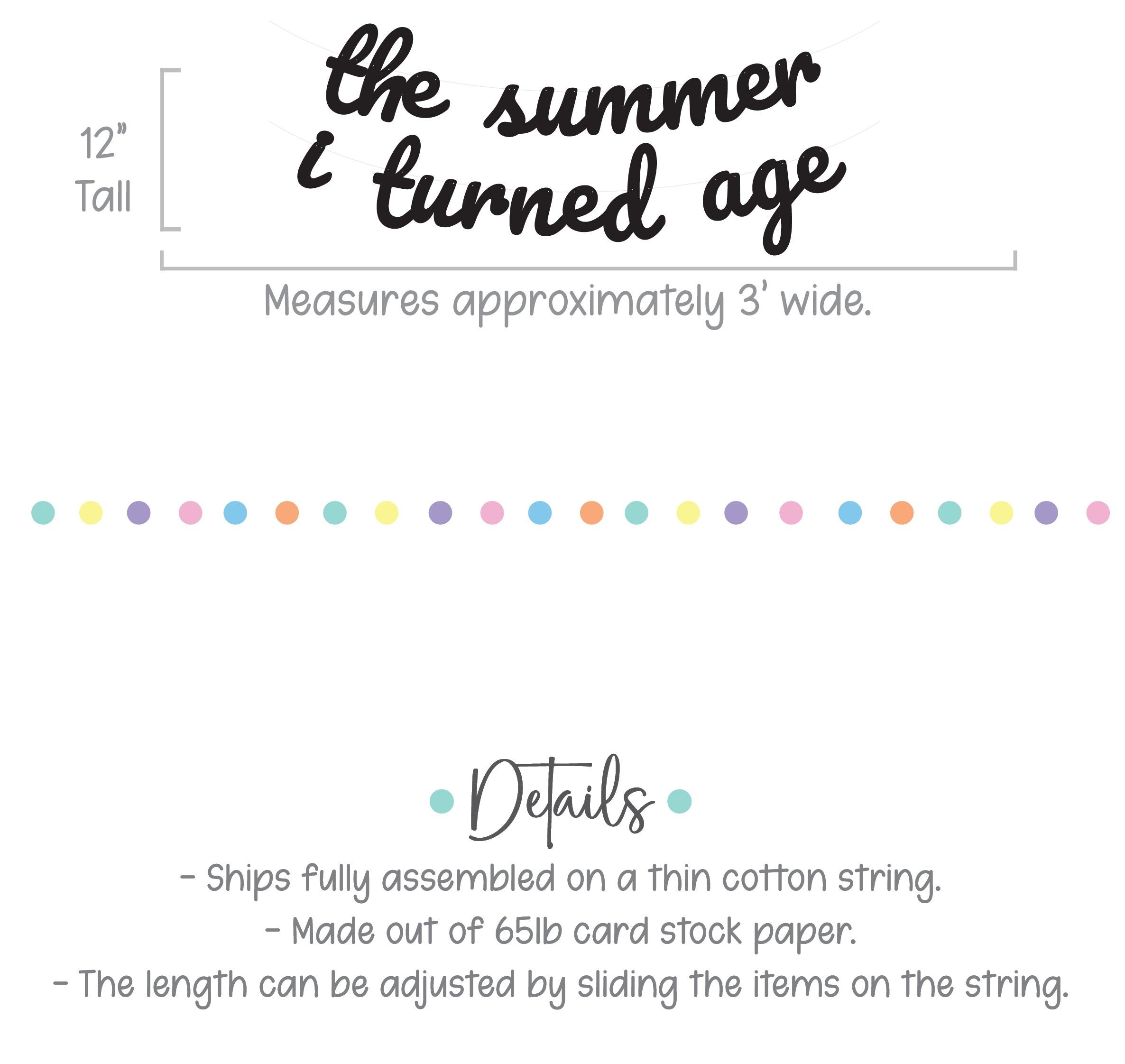 The Summer I Turned 16, Summertime Birthday Banner, Summer Birthday Decorations