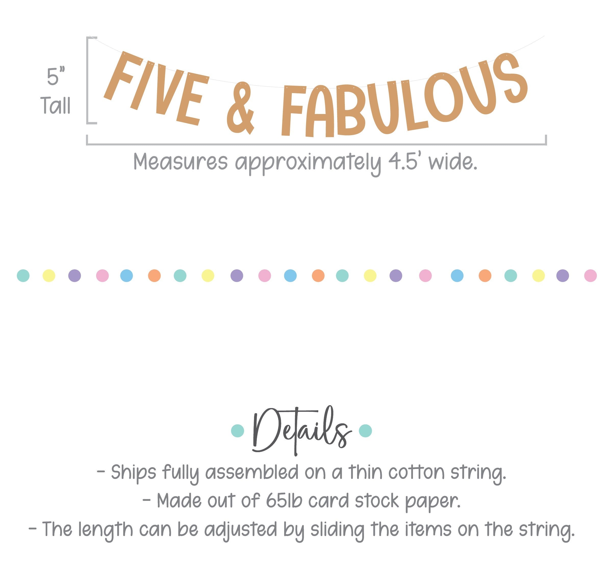 Five & Fabulous, Five and Fabulous Decorations, Five and Fabulous Banner, 5th Birthday, 5th Birthday Party Decorations, 5th Birthday Ideas