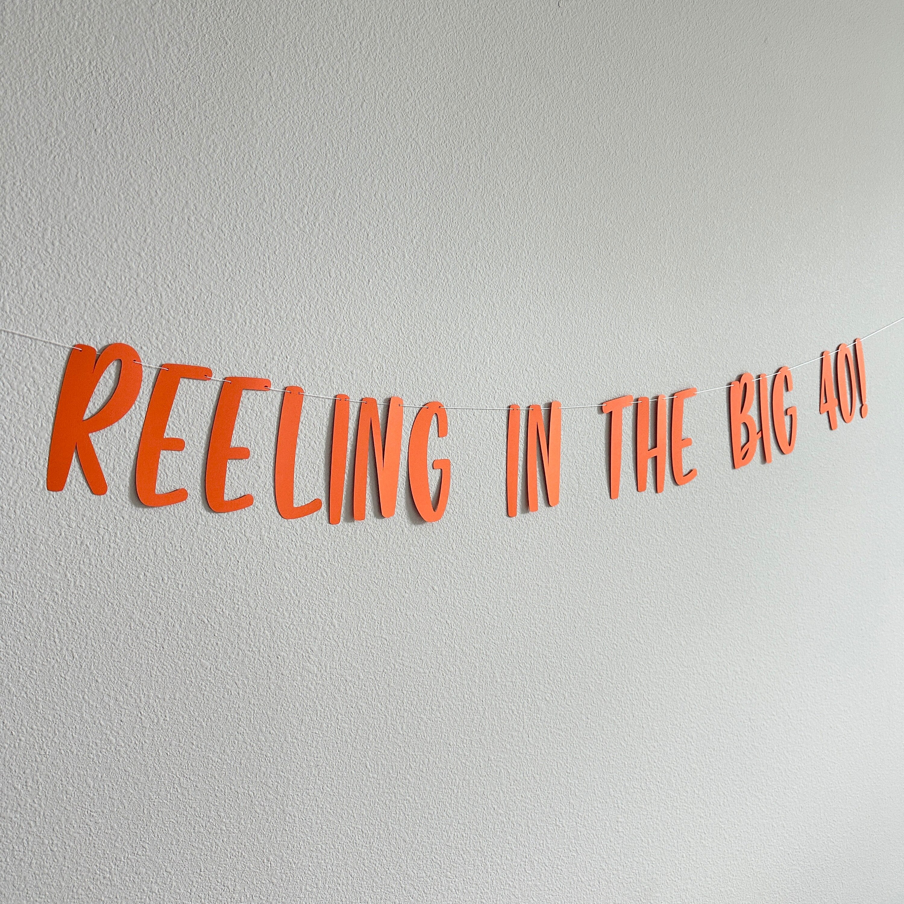 Reeling In The Big 40, 40th Birthday Banner, 40th Birthday Party Decorations, Fourty, Fortieth Birthday Ideas, Fishing Birthday Decorations