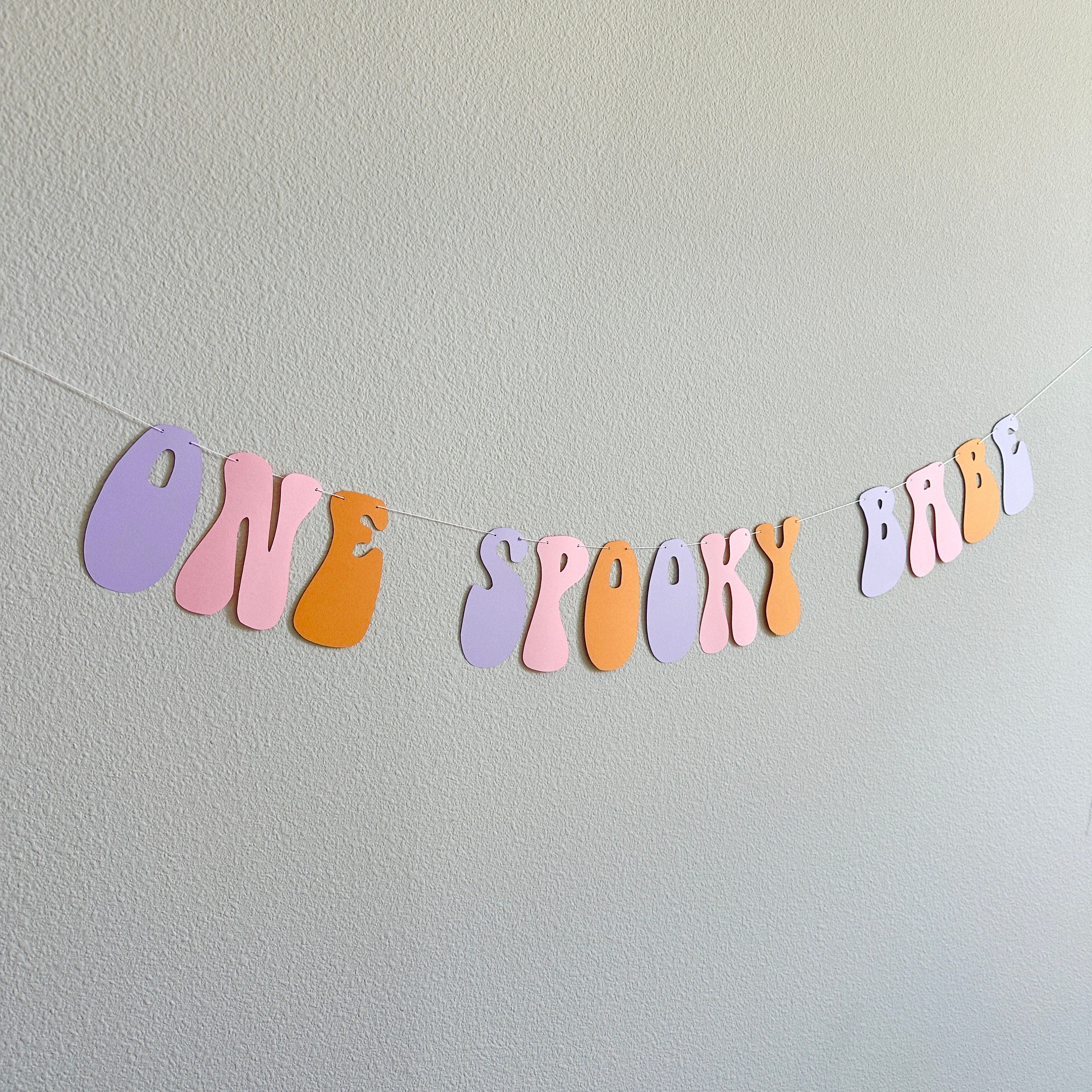 One Spooky Babe, Halloween Themed 1st Birthday Banner, October 1st Birthday Decorations, Spooky One, Girls 1st Birthday Theme Ideas