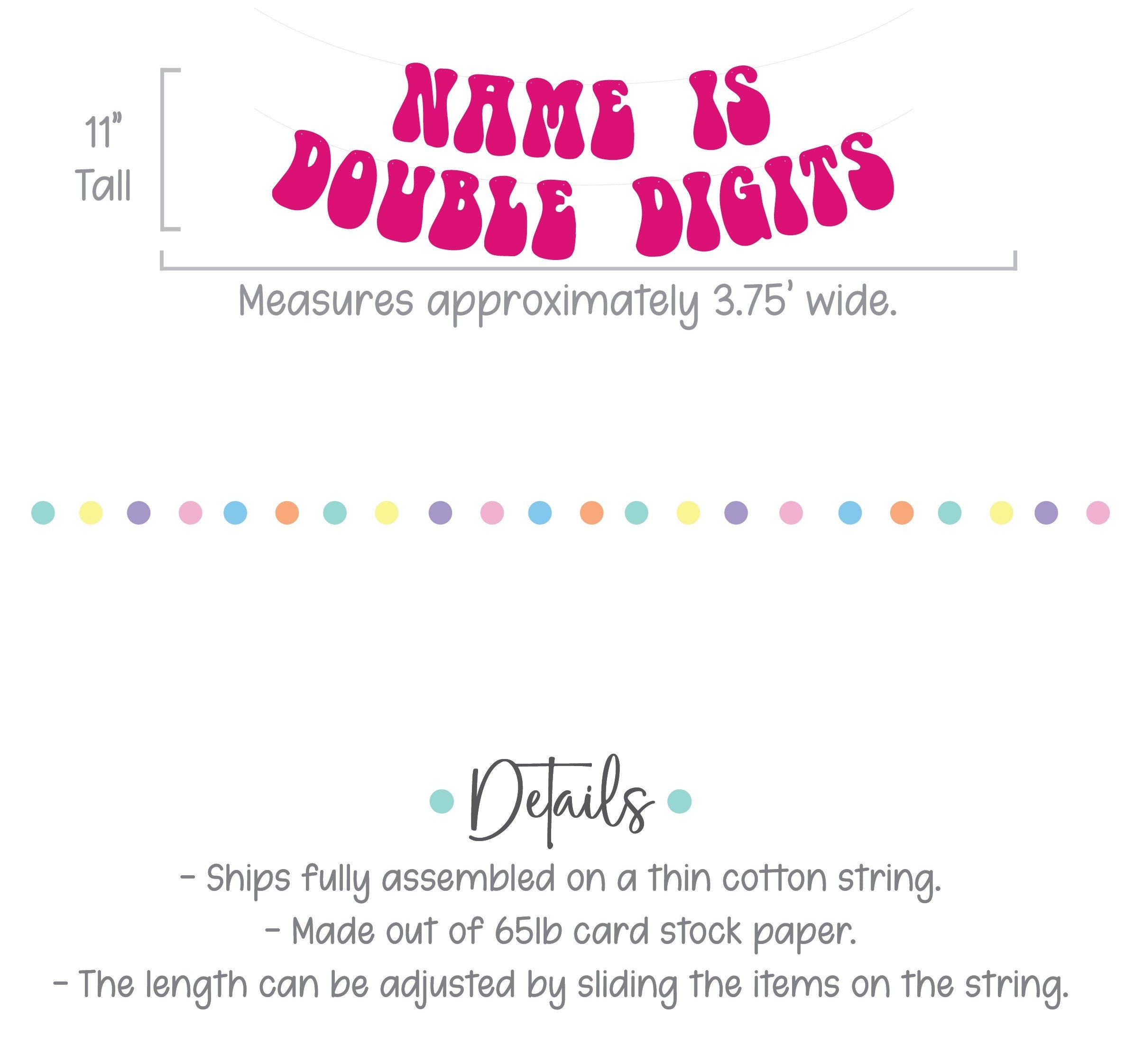 Name Is Double Digits, Name Is Double Digits Banner, Double Digits Birthday Party, 10th birthday Party Decorations, 10th Birthday Ideas