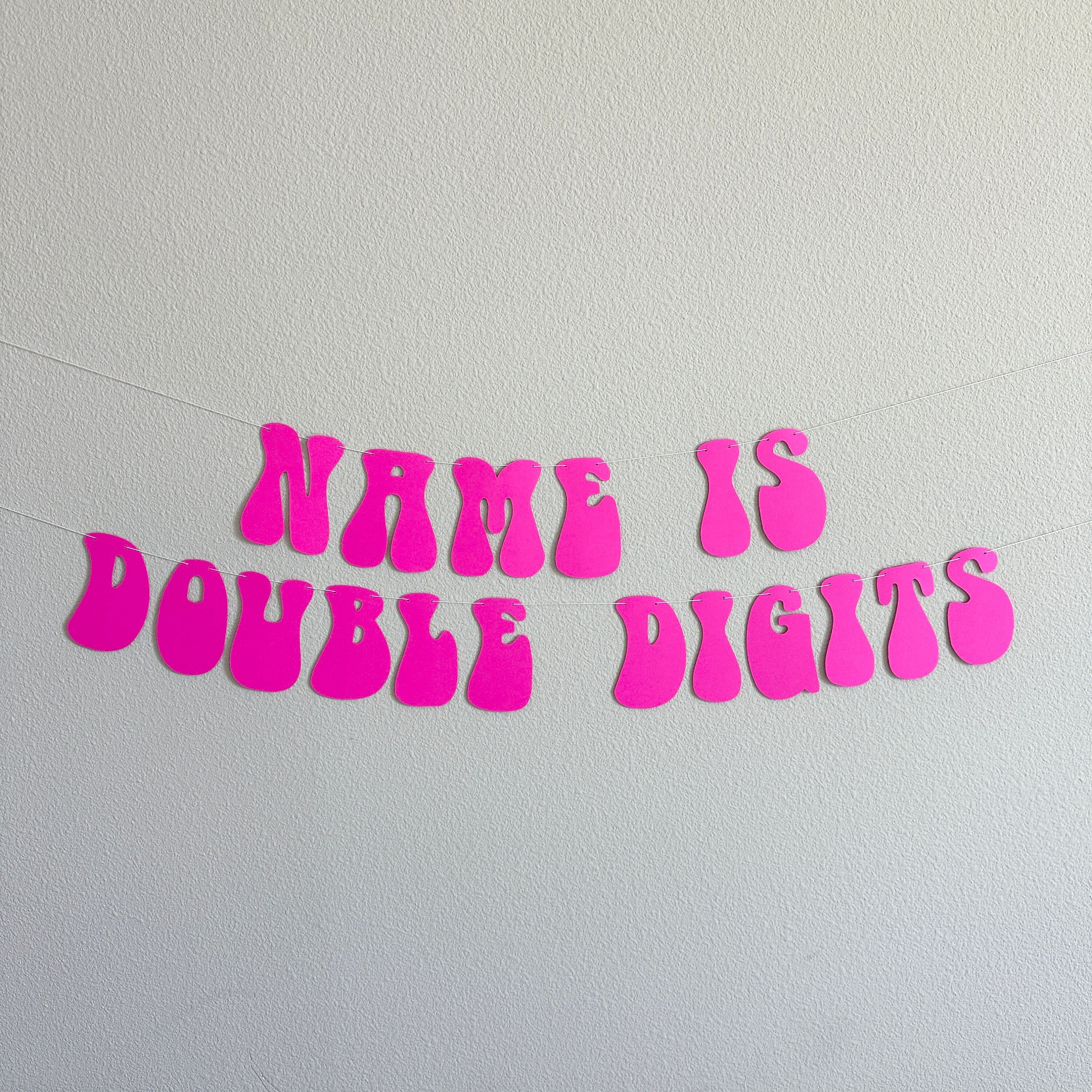 Name Is Double Digits, Name Is Double Digits Banner, Double Digits Birthday Party, 10th birthday Party Decorations, 10th Birthday Ideas