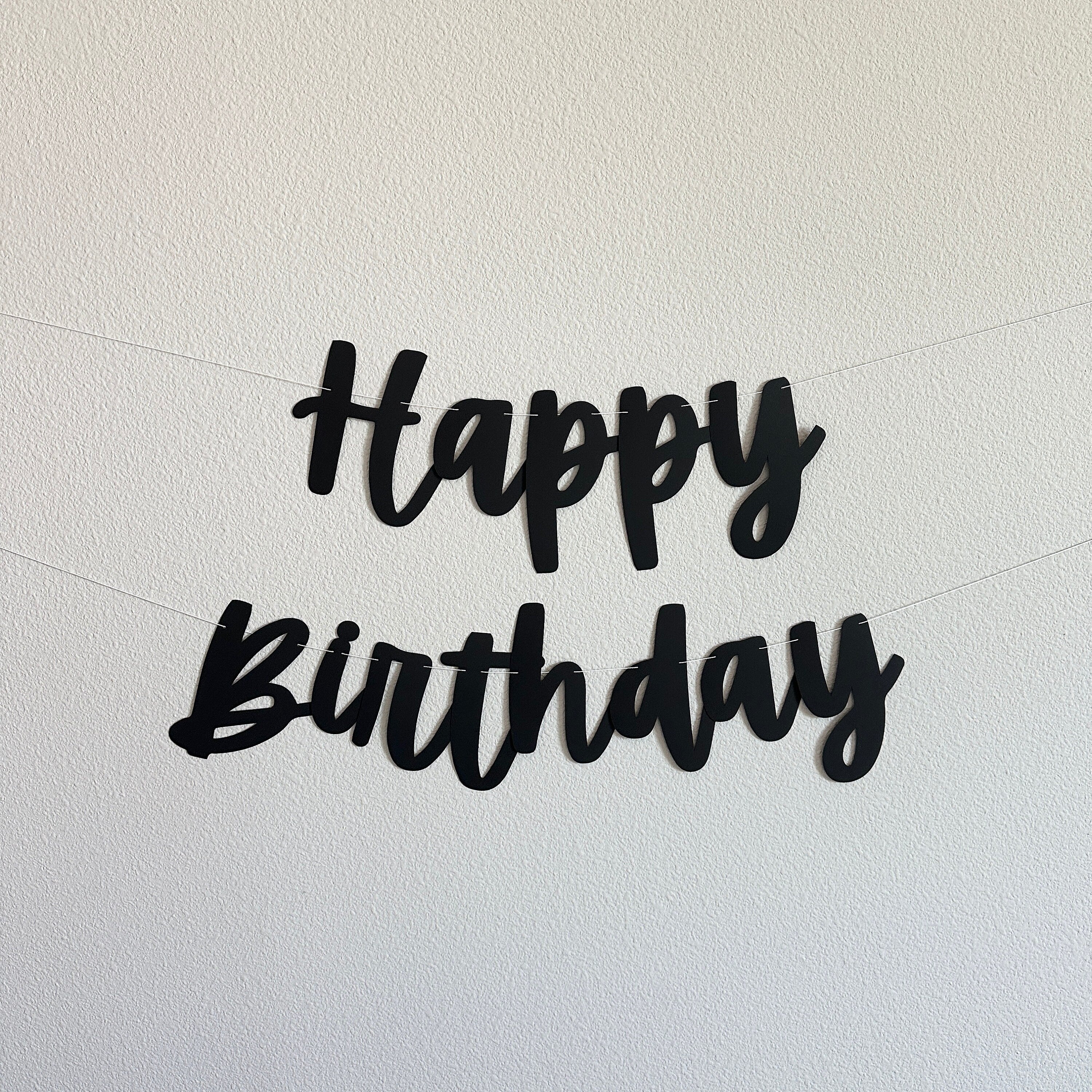 Happy Birthday Banner,  Black Birthday Party, Black Party Decorations, Birthday Banner, Birthday Party Banner, Happy Birthday Sign