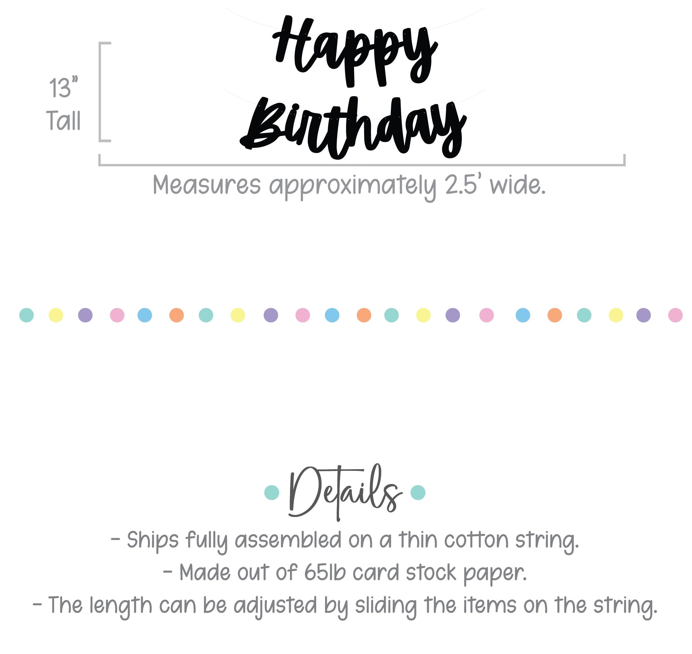 Happy Birthday Banner,  Black Birthday Party, Black Party Decorations, Birthday Banner, Birthday Party Banner, Happy Birthday Sign