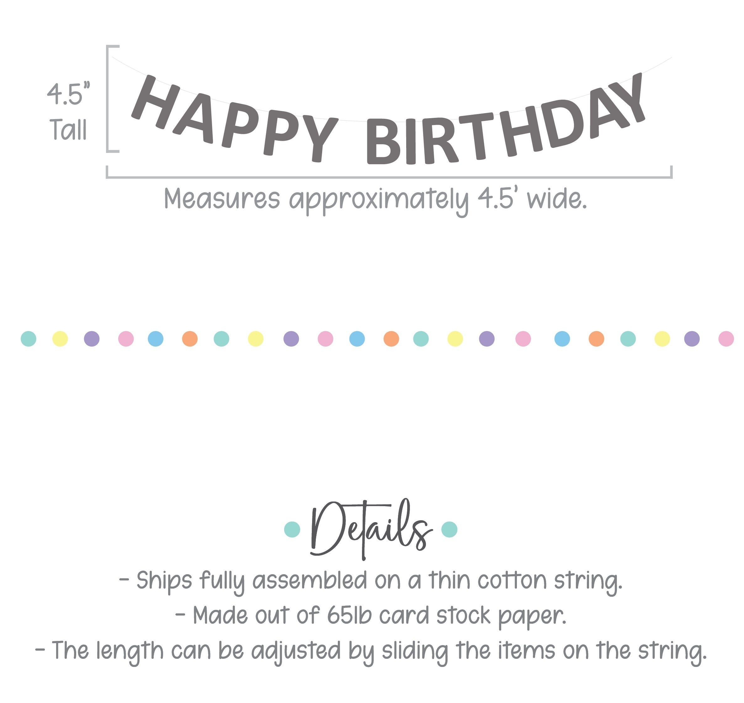 Happy Birthday Banner,  Gray Birthday Party, Gray Party Decorations, Birthday Banner, Birthday Party Banner, Happy Birthday Sign