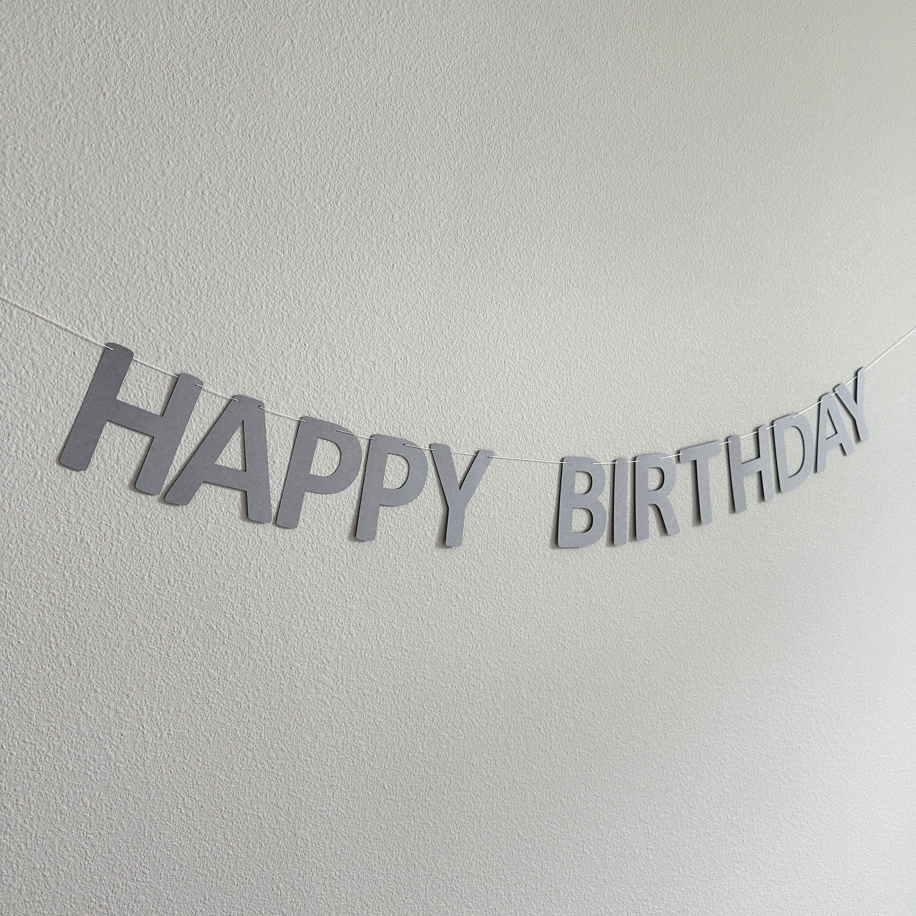 Happy Birthday Banner,  Gray Birthday Party, Gray Party Decorations, Birthday Banner, Birthday Party Banner, Happy Birthday Sign