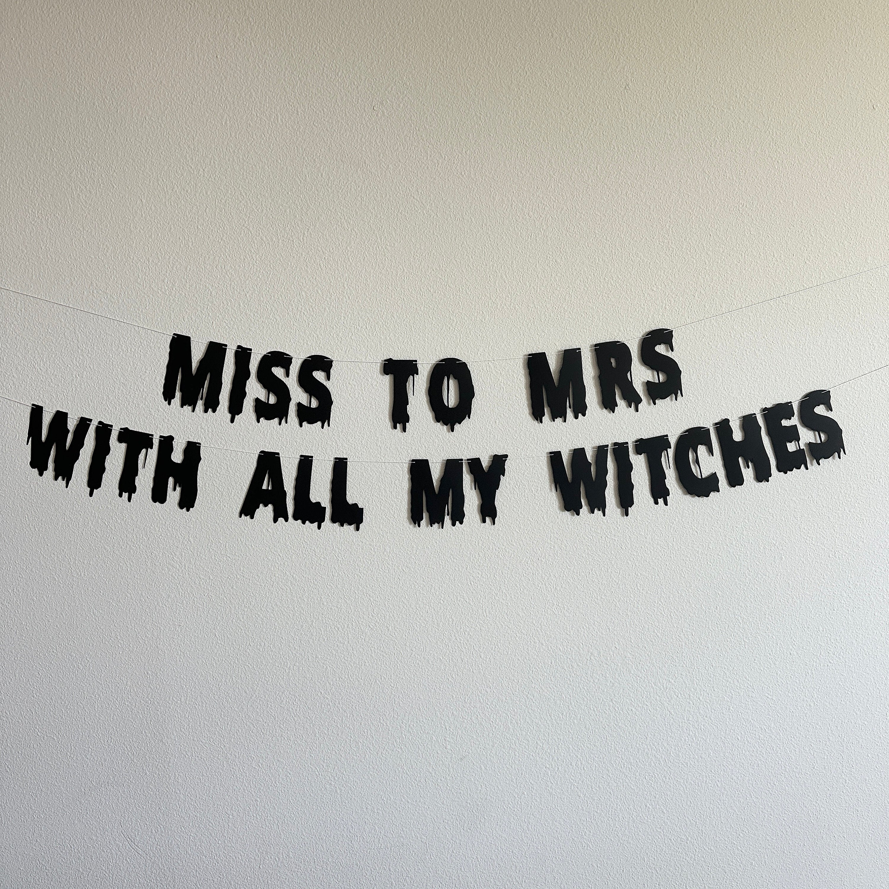 Miss To Mrs With All My Witches, Halloween Bridal Shower, Halloween Bachelorette Party, Bachelorette Party Theme Ideas