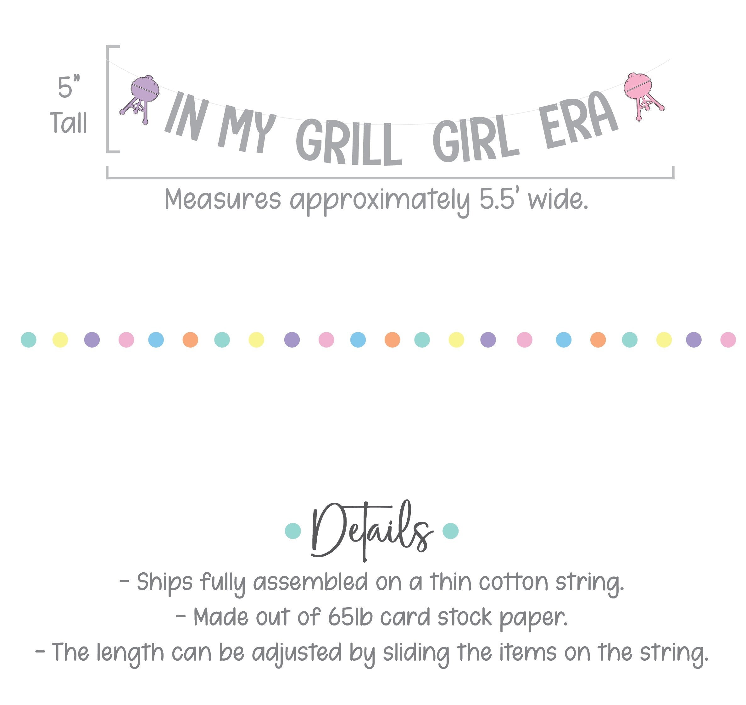 In My Grill Girl Era, BBQ Decorations, Girls Night BBQ Banner, In My Grill Girl Era Banner, In My Grill Girl Era Party, BBQ Banner