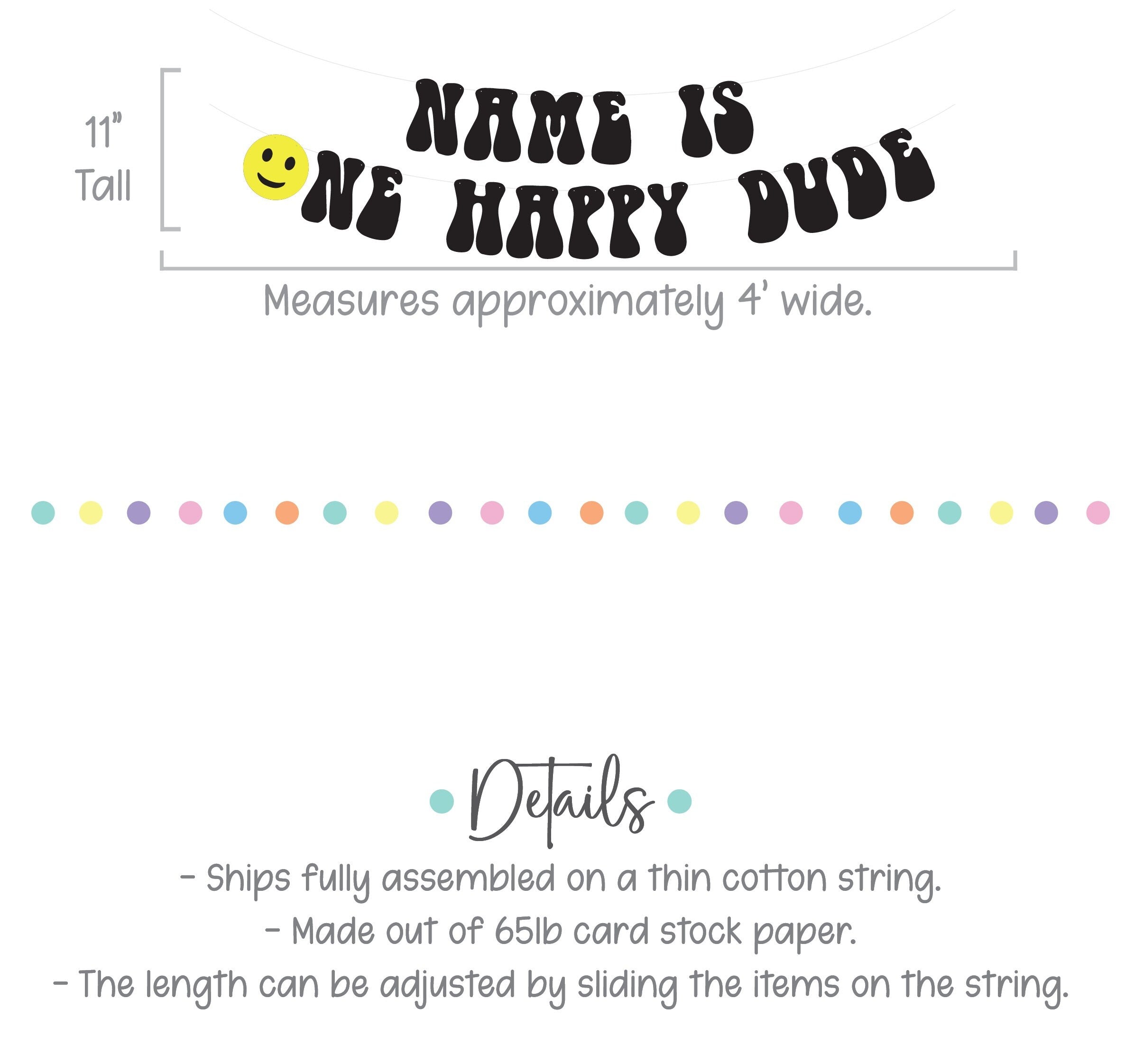 Name Is One Happy Dude, 1st Birthday Banner, One Happy Dude Decorations, Boy First Birthday Party Decoration Ideas