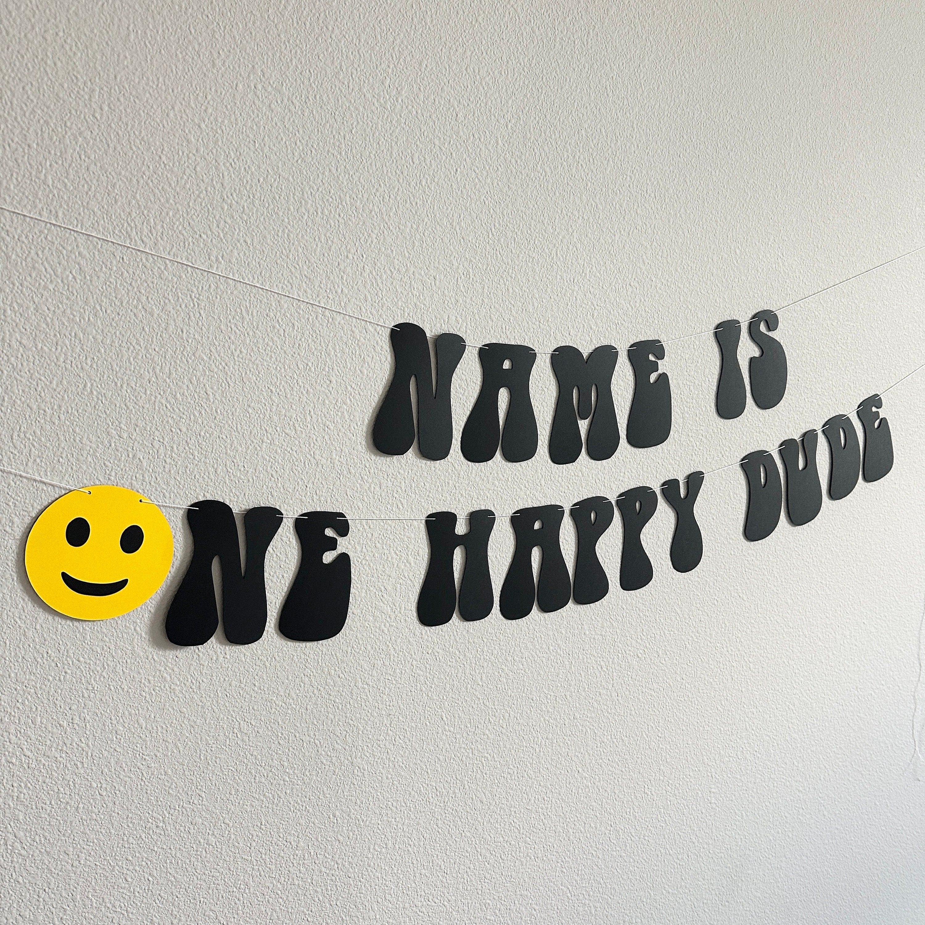 Name Is One Happy Dude, 1st Birthday Banner, One Happy Dude Decorations, Boy First Birthday Party Decoration Ideas