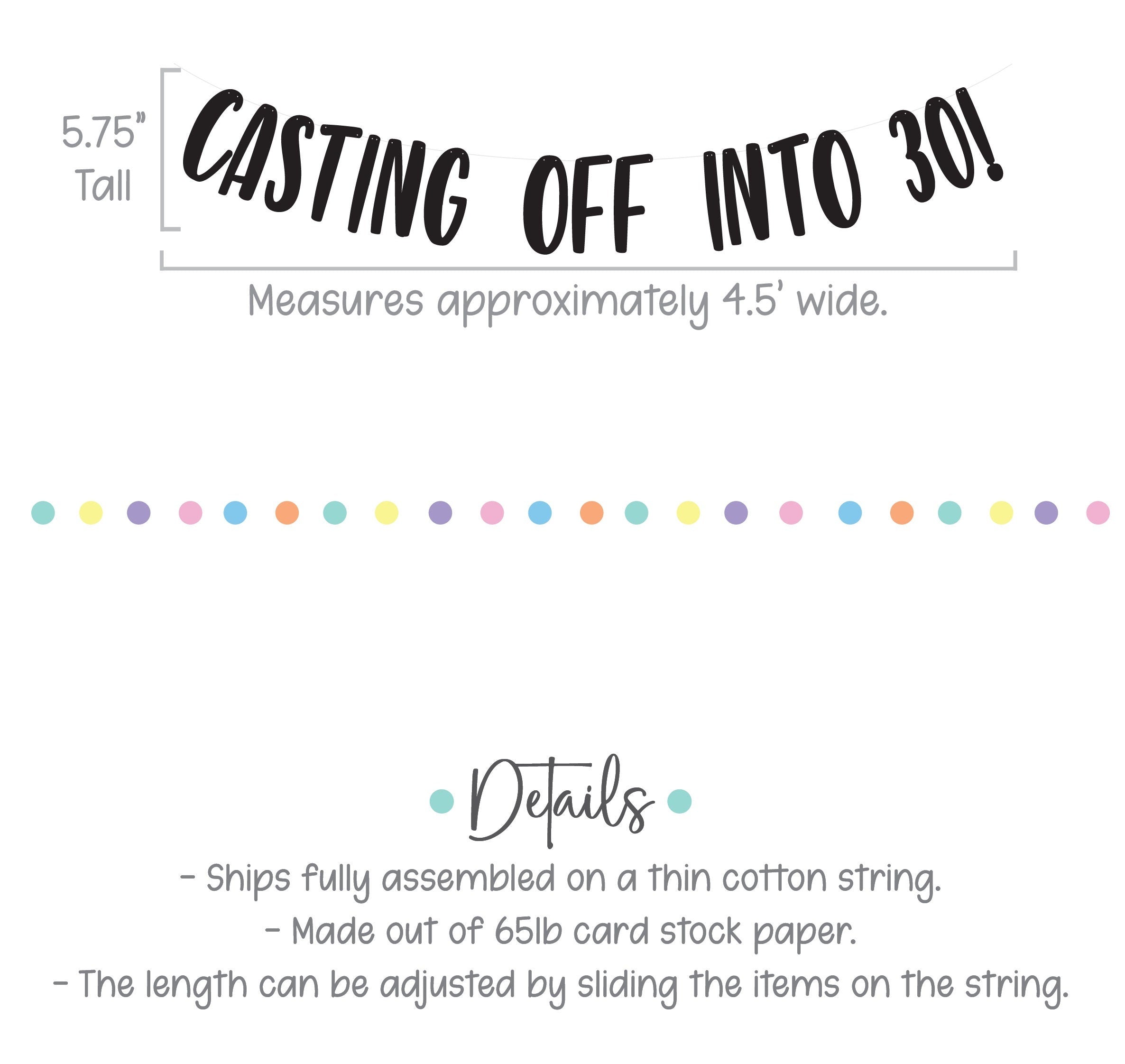 Casting Off Into 30!, 30th Birthday Banner, 30th Birthday Decorations, Fishing Themed Birthday Banner, Fishing Birthday Party Decorations