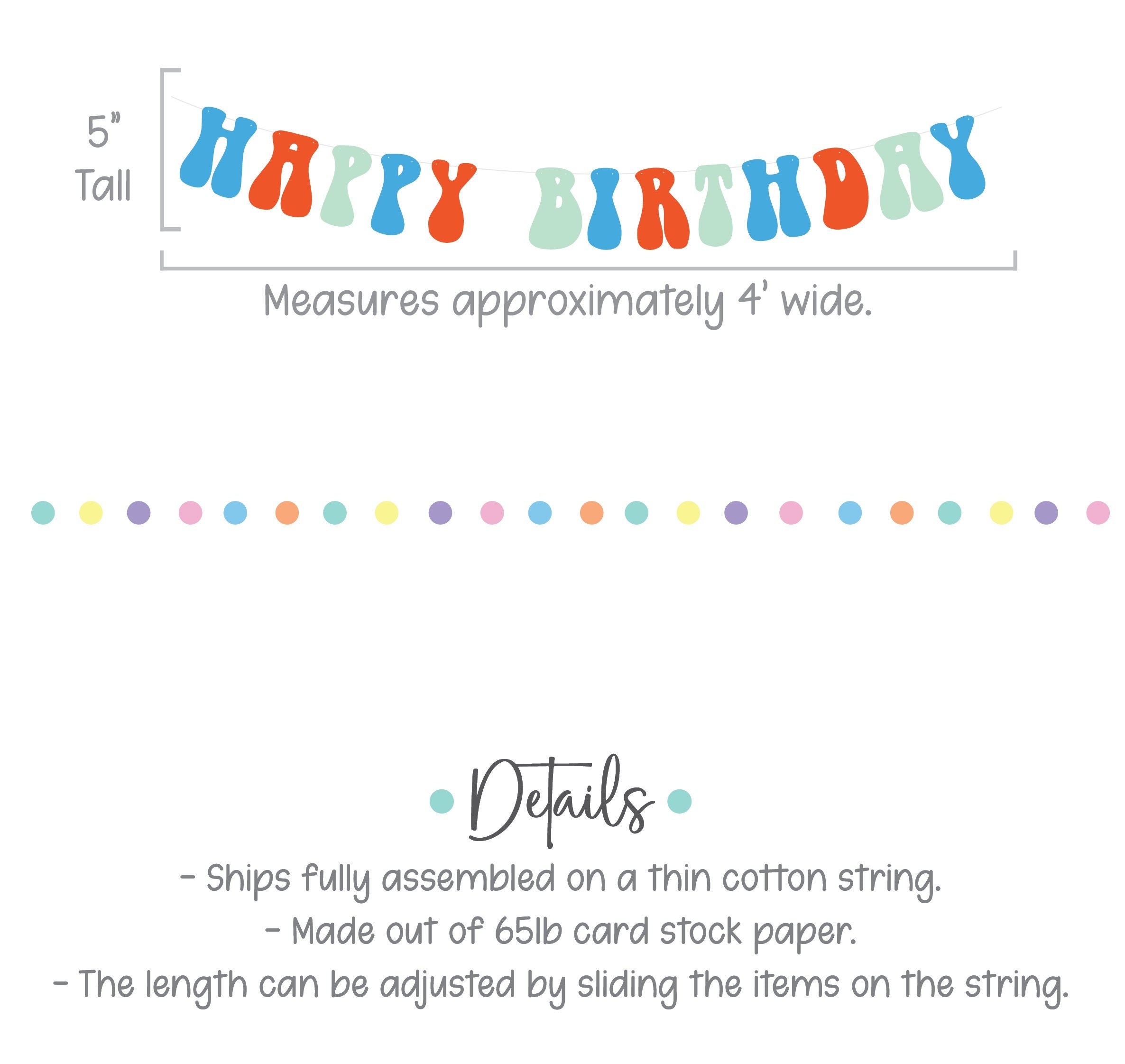 Happy Birthday Banner, Blue Orange Mint, Summertime Birthday Banner, Boy Birthday Banner, Birthday Party Decorations