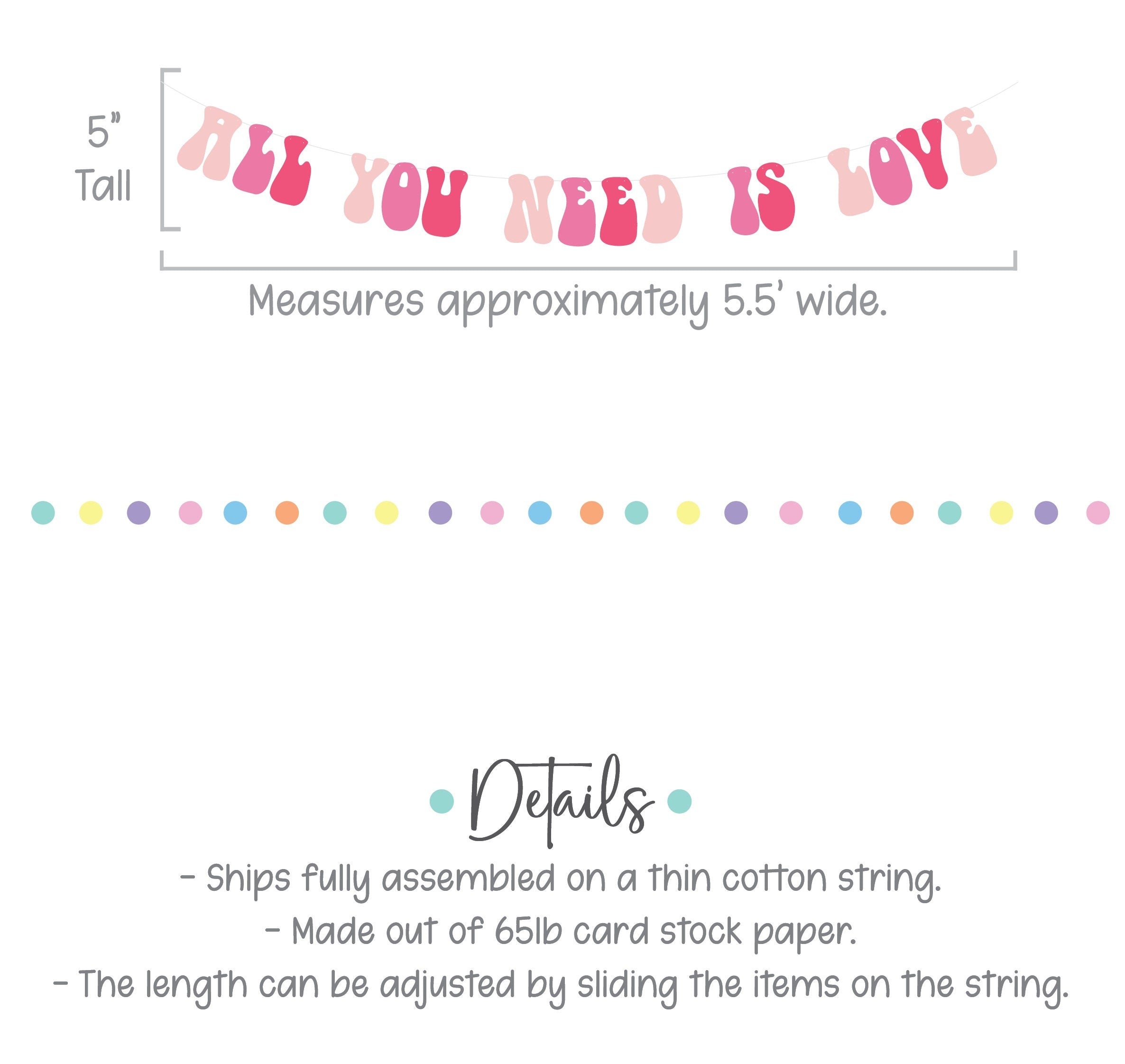 All You Need Is Love, All You Need Is Love Banner Decorations, Romantic Decorations, Valentines Banner, Anniversary Backdrop Decorations