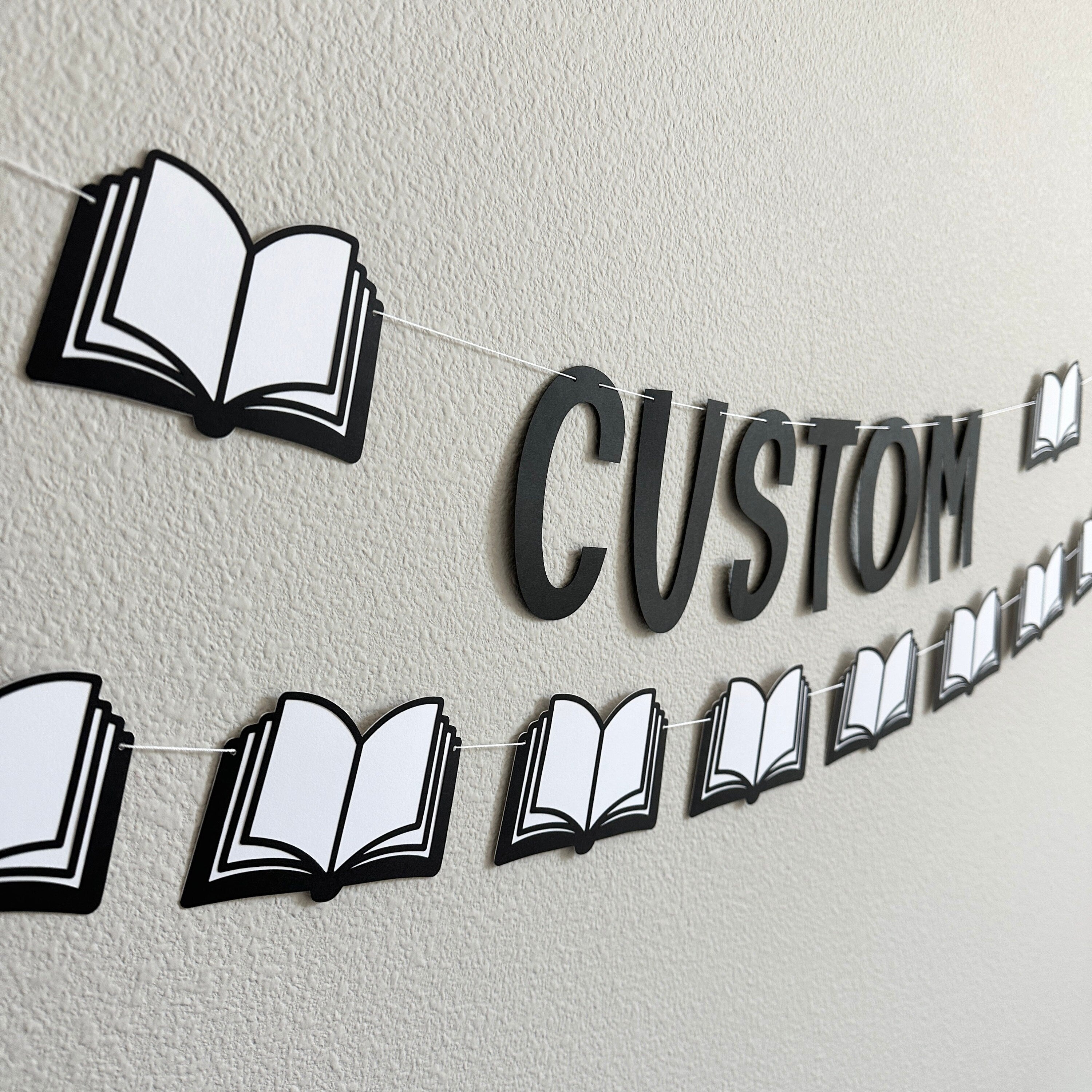 Custom Book Banner, Custom Reading Banner, Book Club Banner, Book Themed Decorations, Reading Decorations