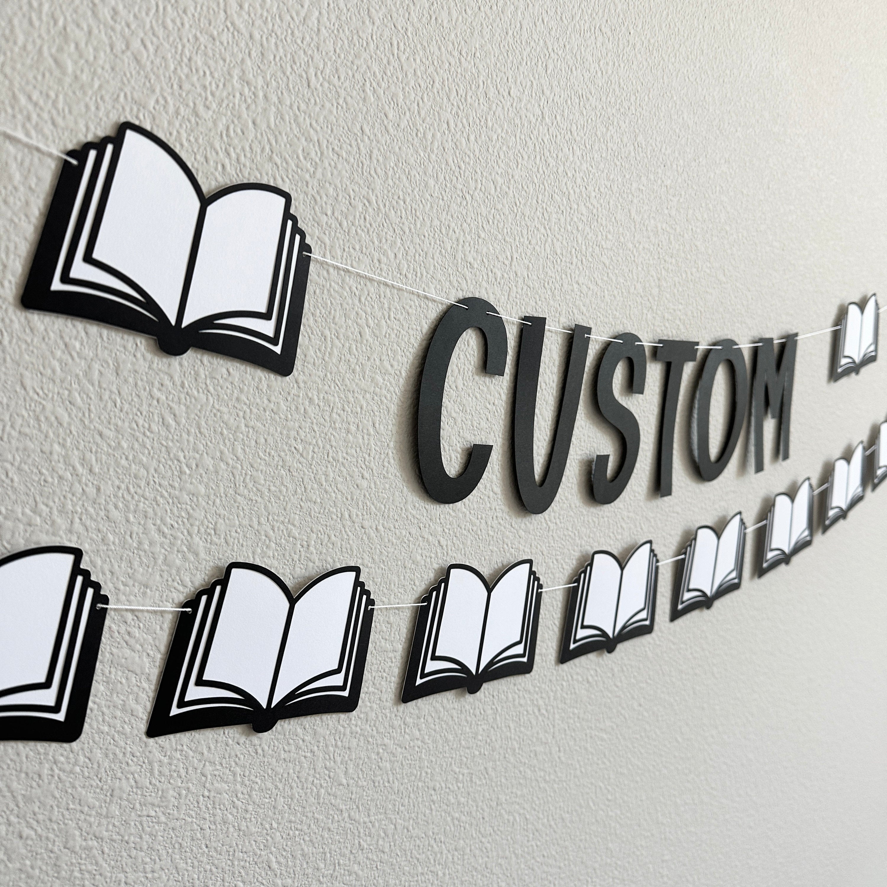 Custom Book Banner, Custom Reading Banner, Book Club Banner, Book Themed Decorations, Reading Decorations