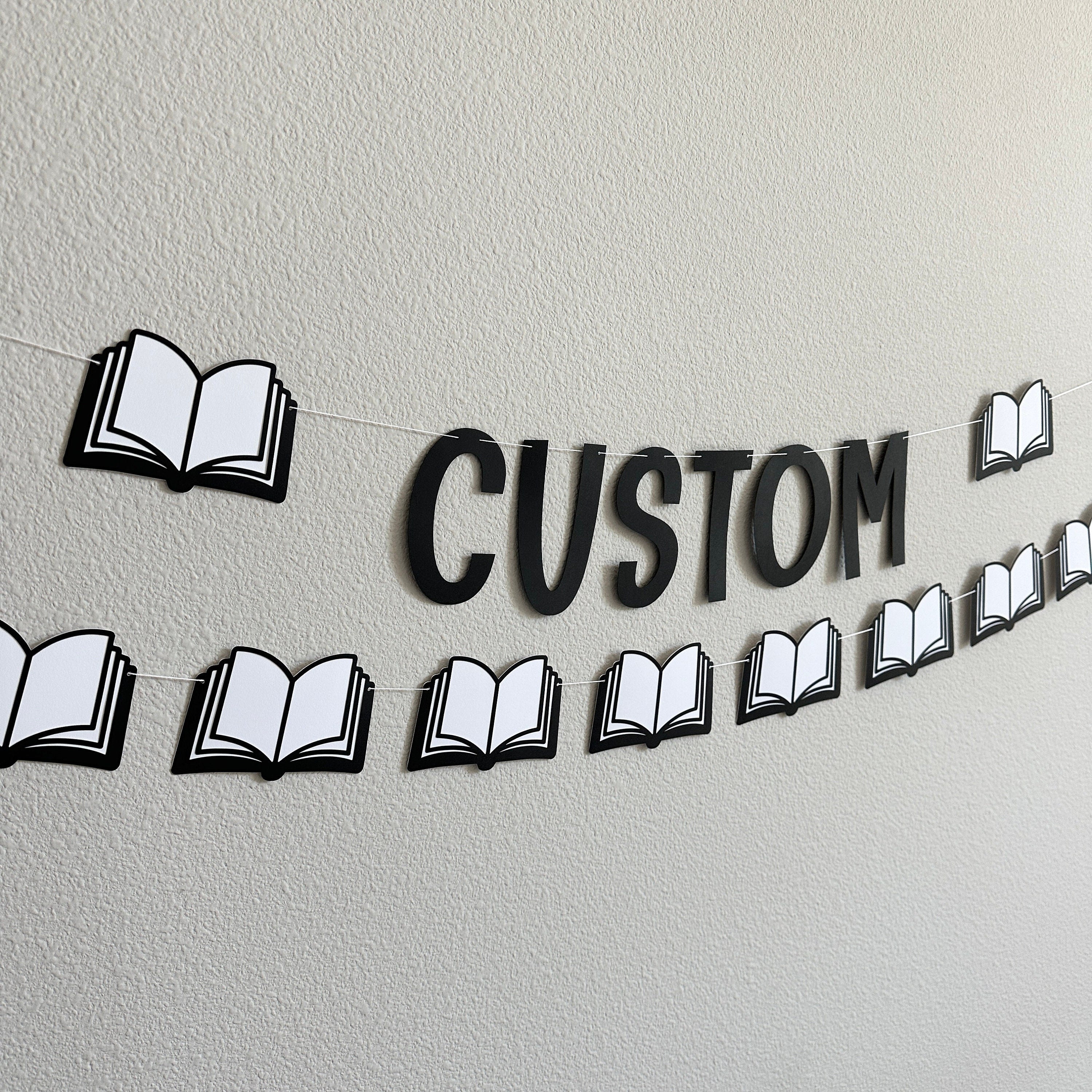Custom Book Banner, Custom Reading Banner, Book Club Banner, Book Themed Decorations, Reading Decorations