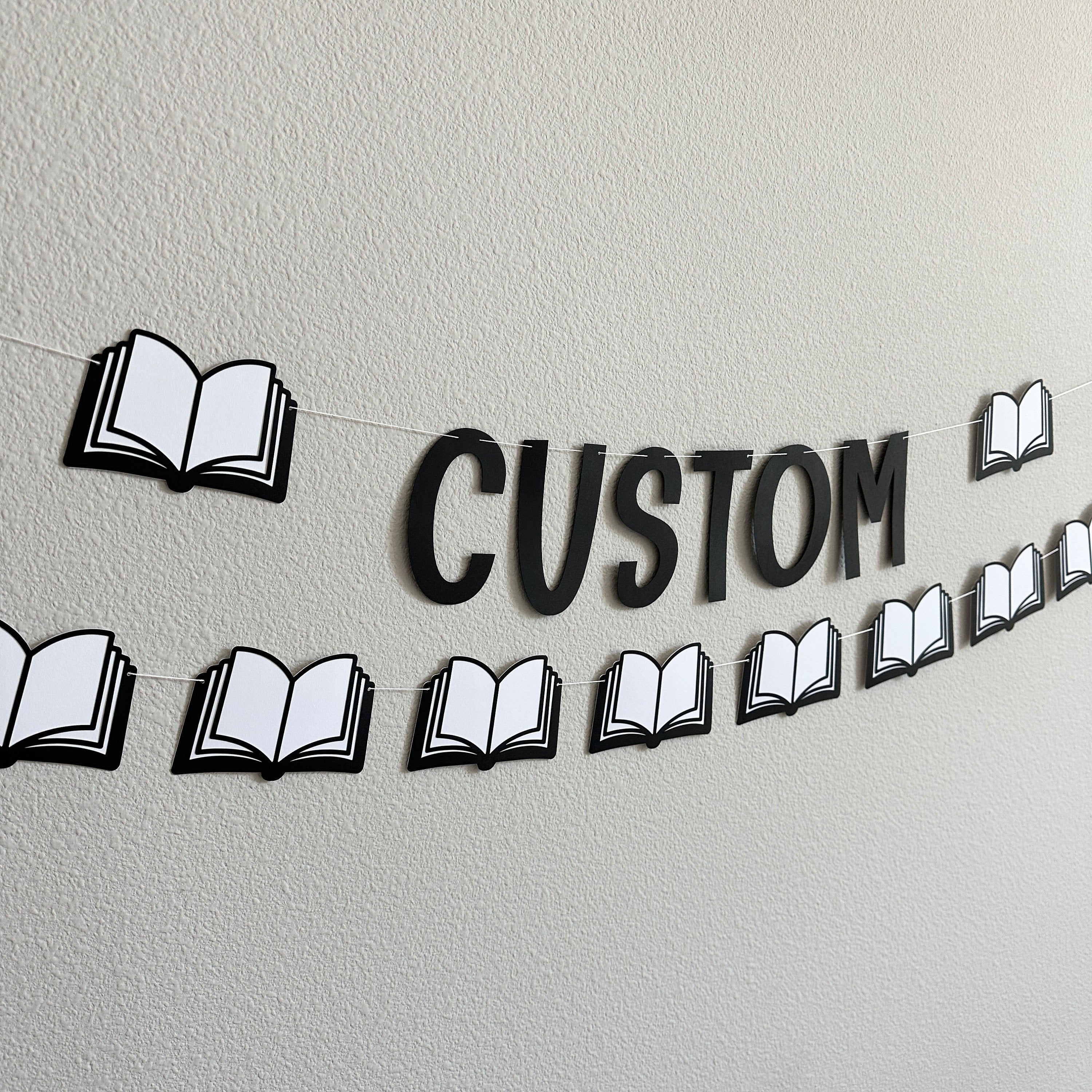 Custom Book Banner, Custom Reading Banner, Book Club Banner, Book Themed Decorations, Reading Decorations