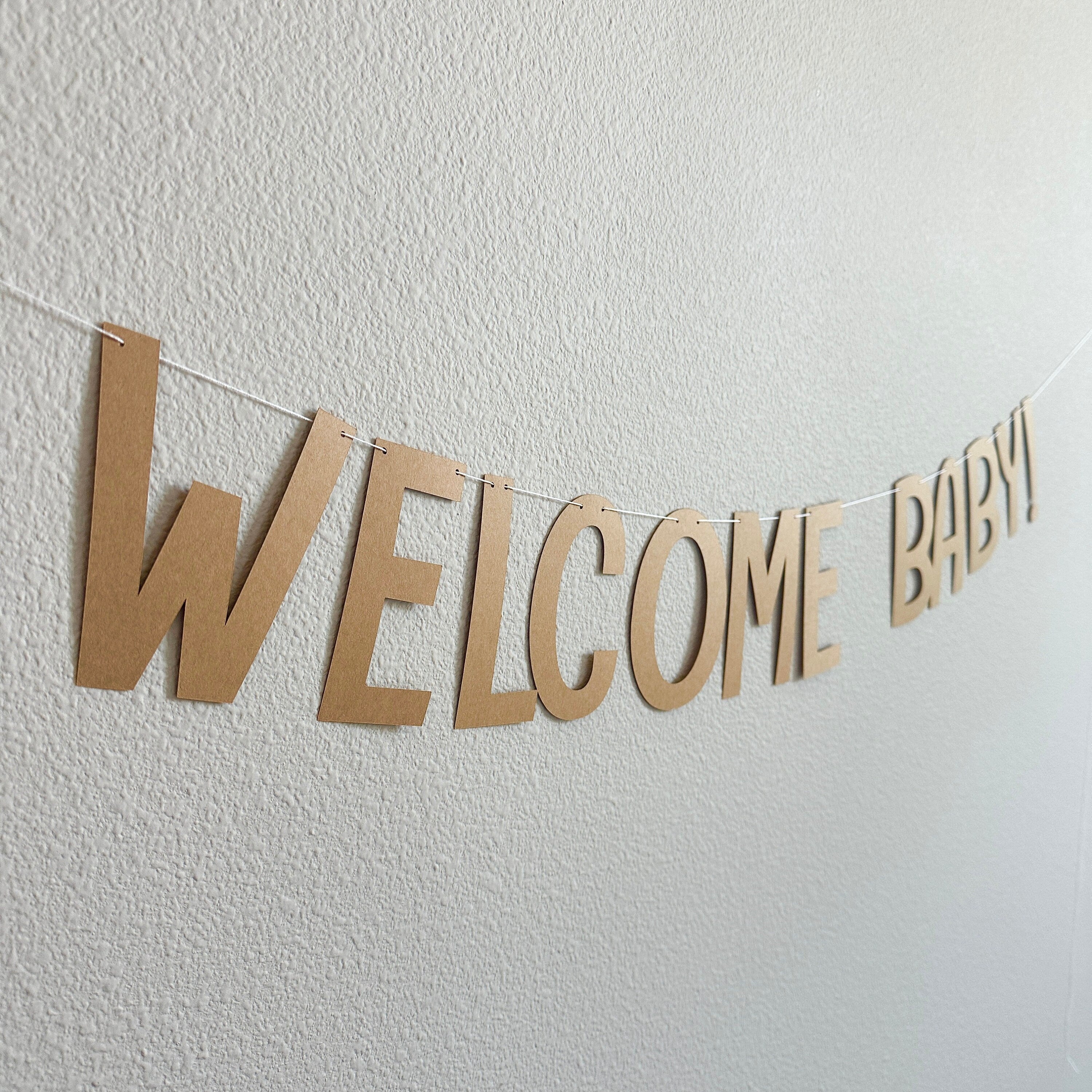 Welcome Baby, Welcome Baby Banner, Welcome Baby Decorations, Baby Shower Decorations, Baby Shower Banner, Kraft Baby Shower