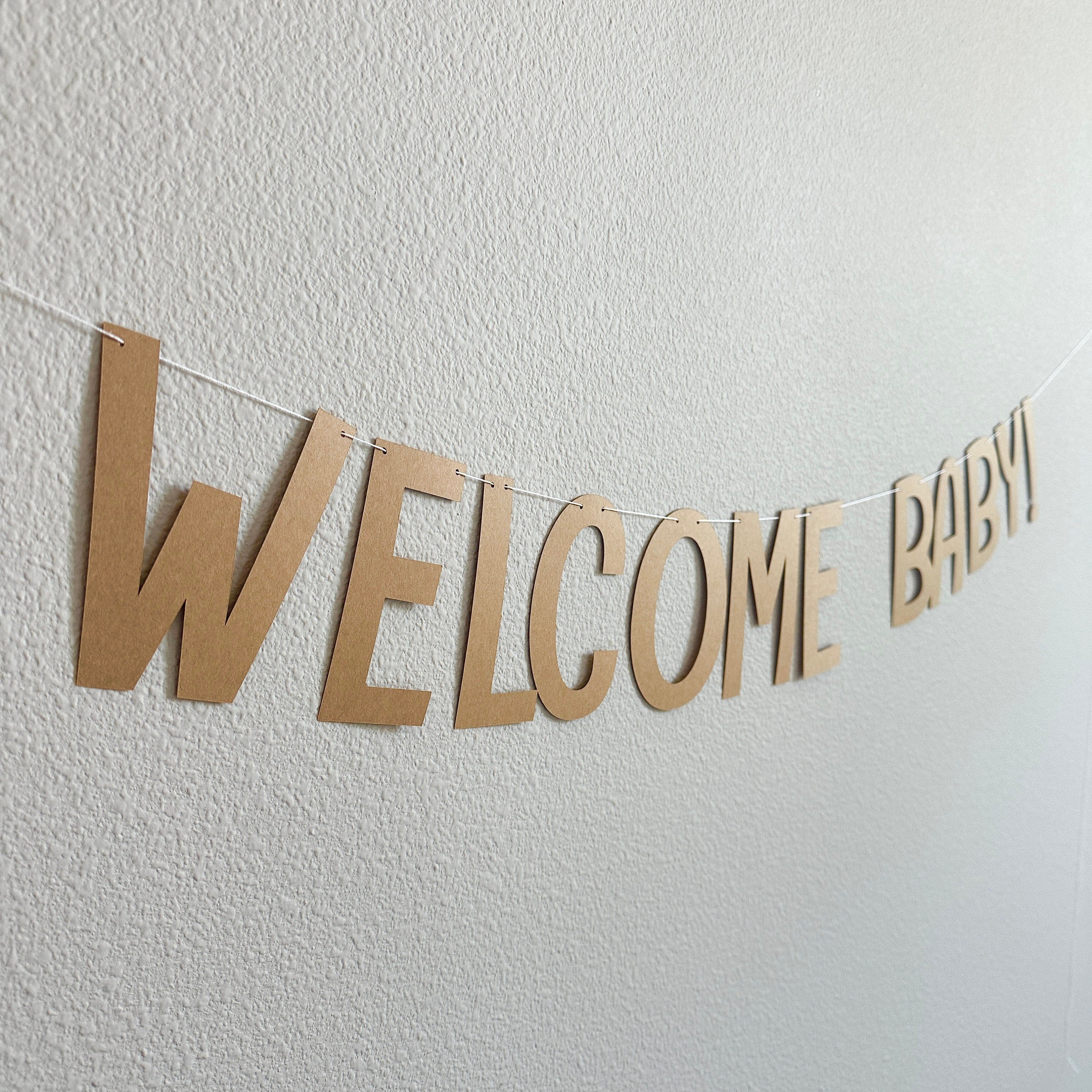 Welcome Baby, Welcome Baby Banner, Welcome Baby Decorations, Baby Shower Decorations, Baby Shower Banner, Kraft Baby Shower