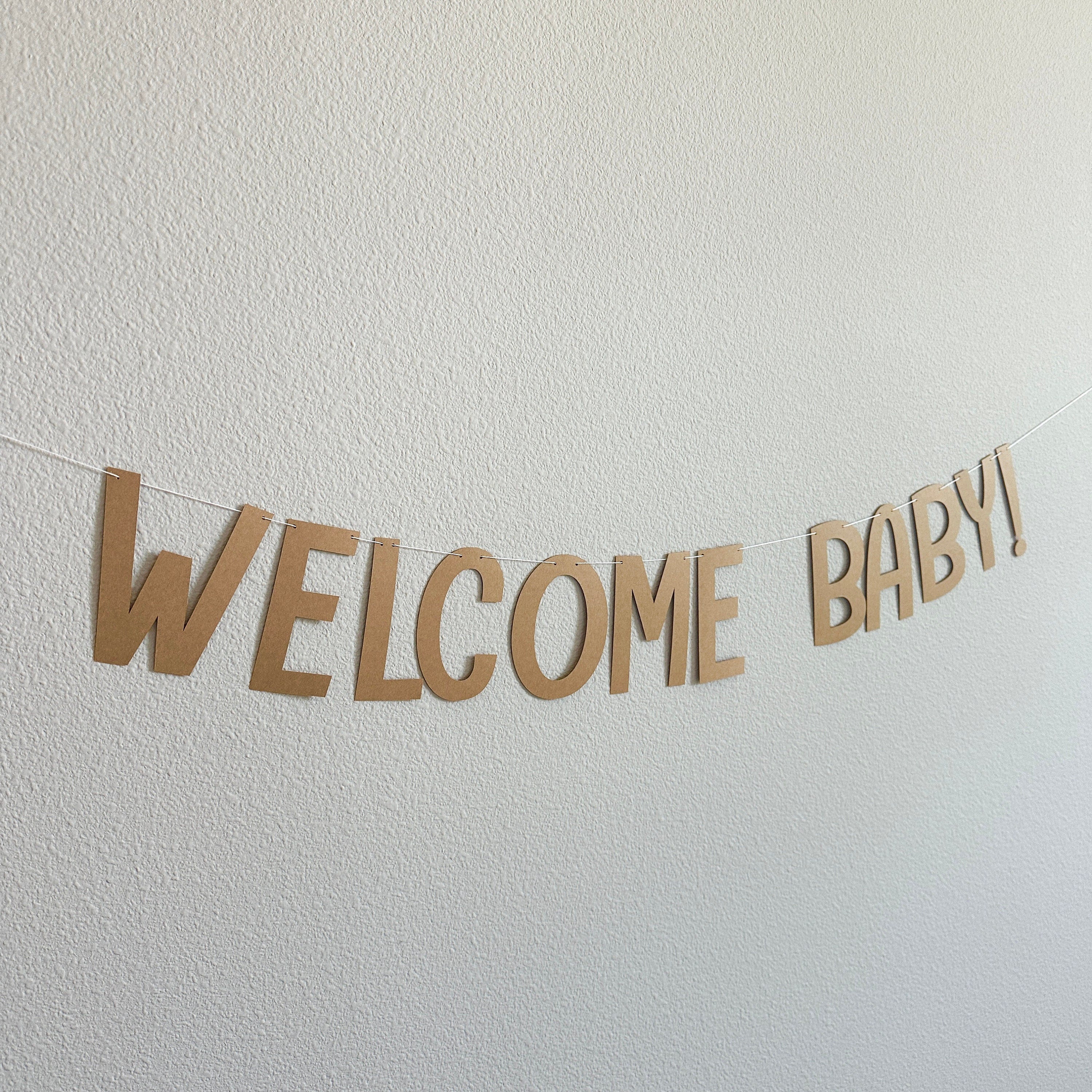 Welcome Baby, Welcome Baby Banner, Welcome Baby Decorations, Baby Shower Decorations, Baby Shower Banner, Kraft Baby Shower