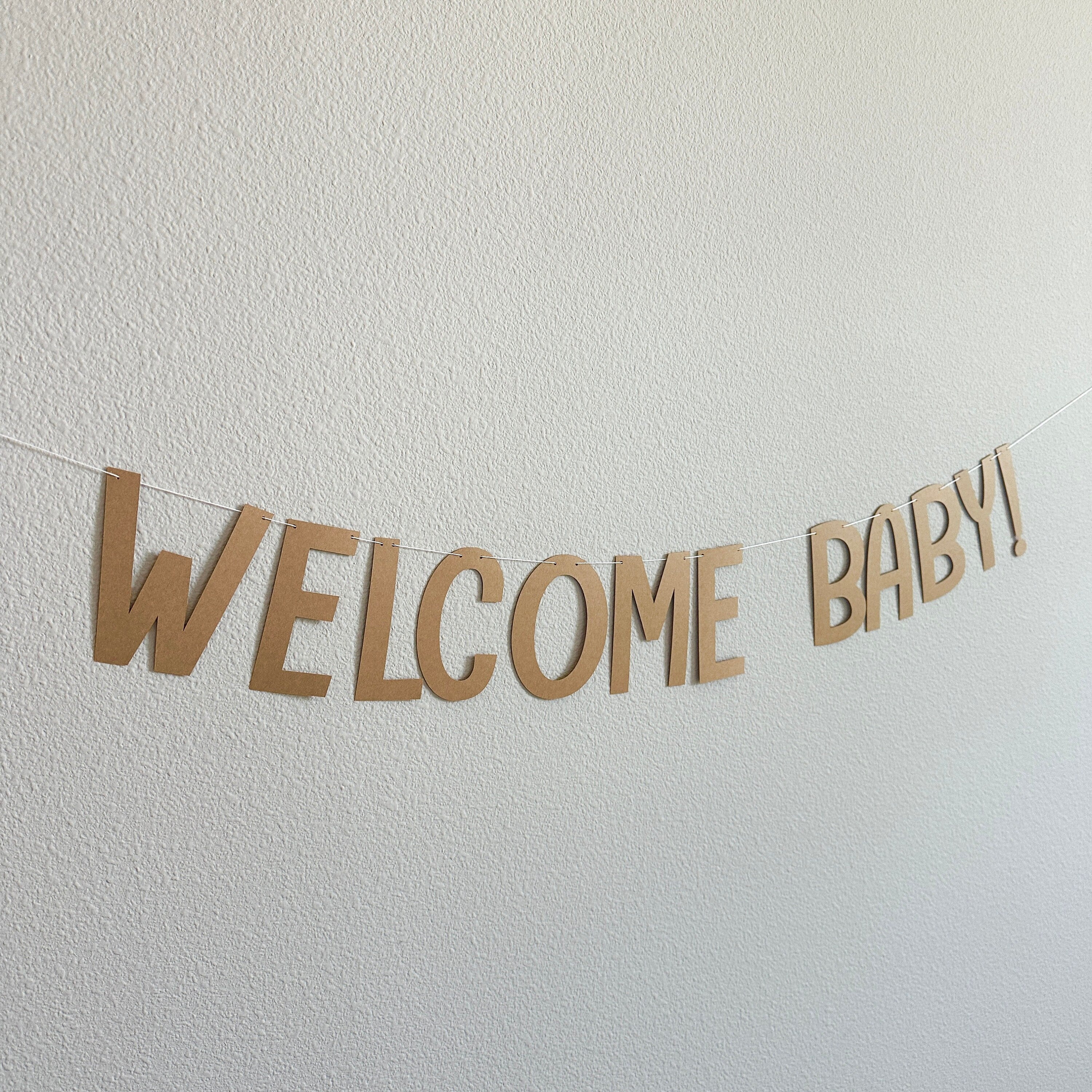 Welcome Baby, Welcome Baby Banner, Welcome Baby Decorations, Baby Shower Decorations, Baby Shower Banner, Kraft Baby Shower