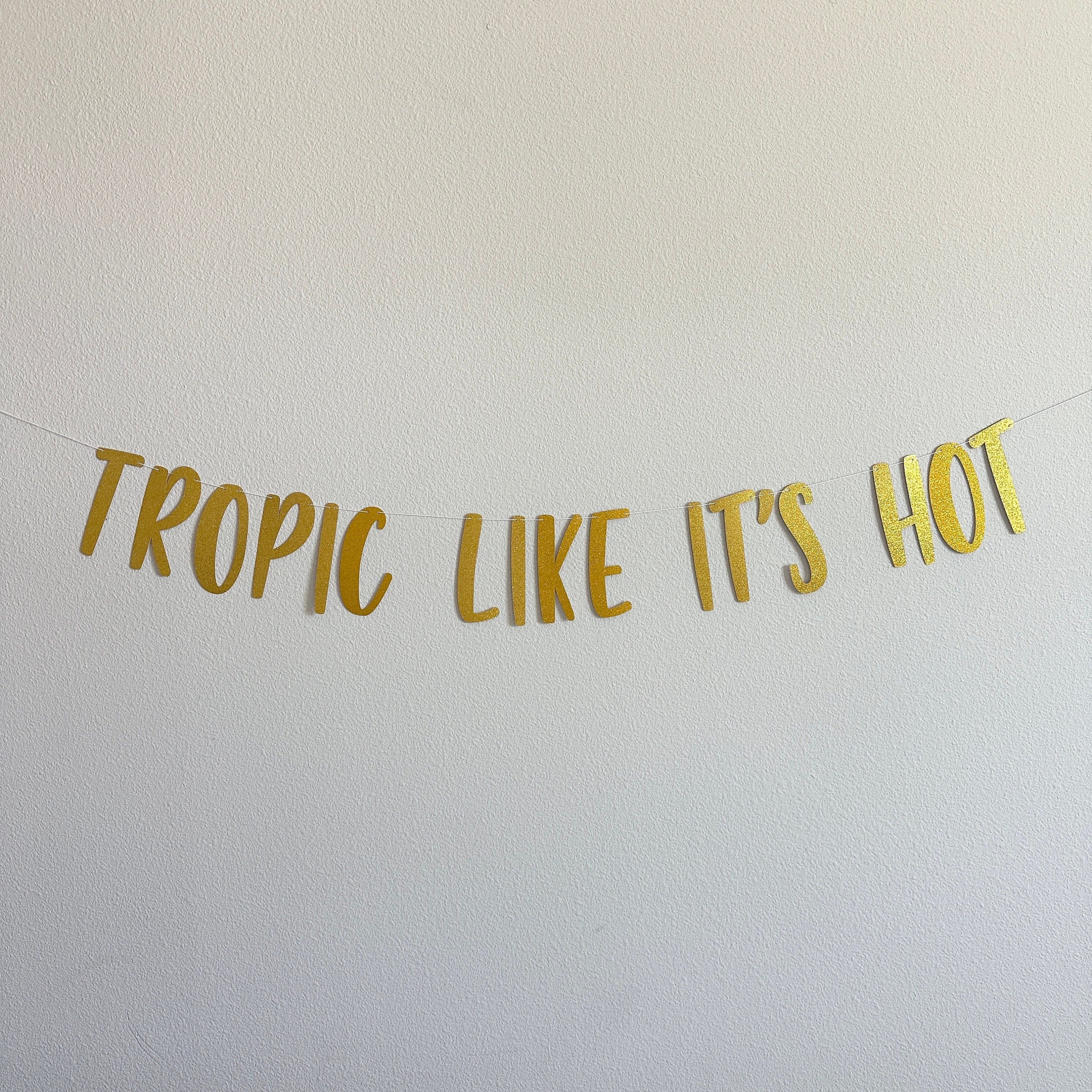 Tropic Like It&#39;s Hot, Tropic Like It&#39;s Hot Banner, Tropical Party Decorations, Tropical Bachelorette, Tropical Themed Decorations