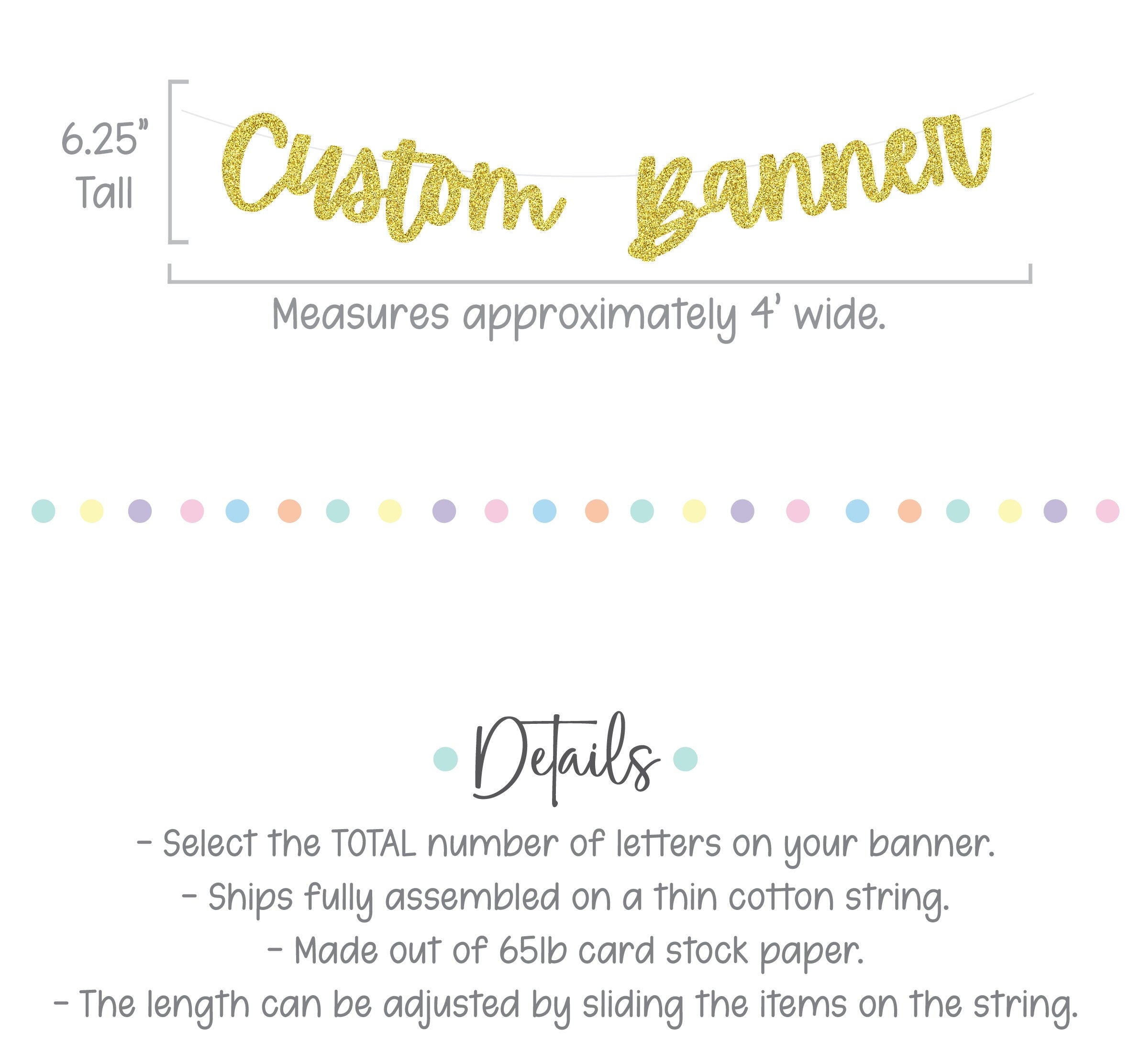 Custom Banner, Custom Gold Banner, Gold Decorations, Bachelorette Decorations, Birthday Banner, Custom Birthday Banner