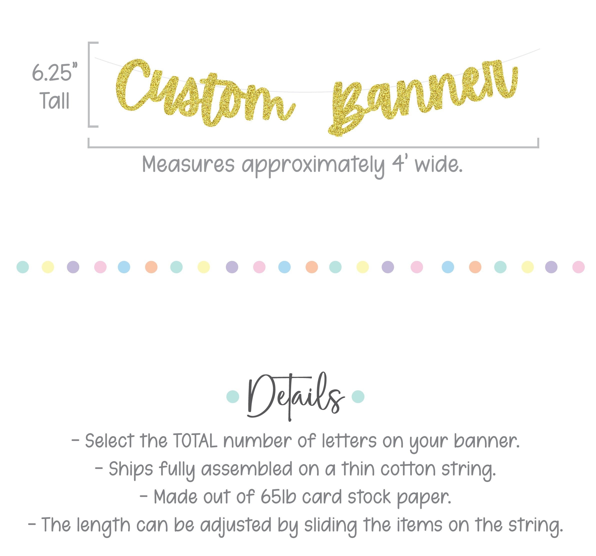 Custom Banner, Custom Gold Banner, Gold Decorations, Bachelorette Decorations, Birthday Banner, Custom Birthday Banner