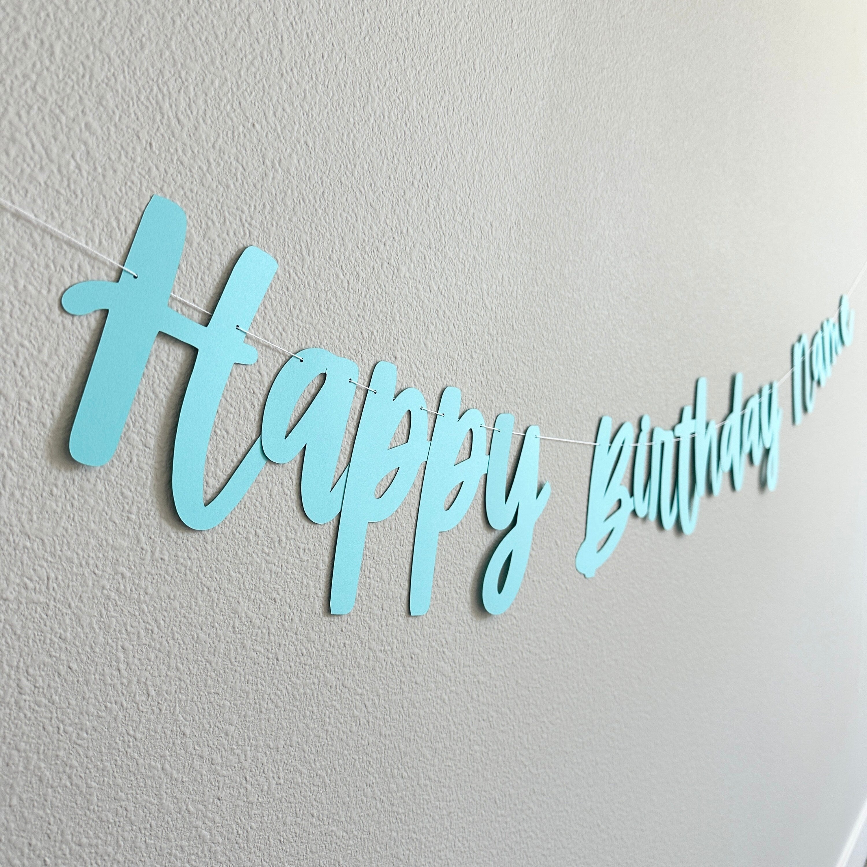 Happy Birthday Name, Happy Birthday Banner, Custom Birthday Banner, Aqua Birthday Decorations, Aqua Happy Birthday Banner, Aqua Party