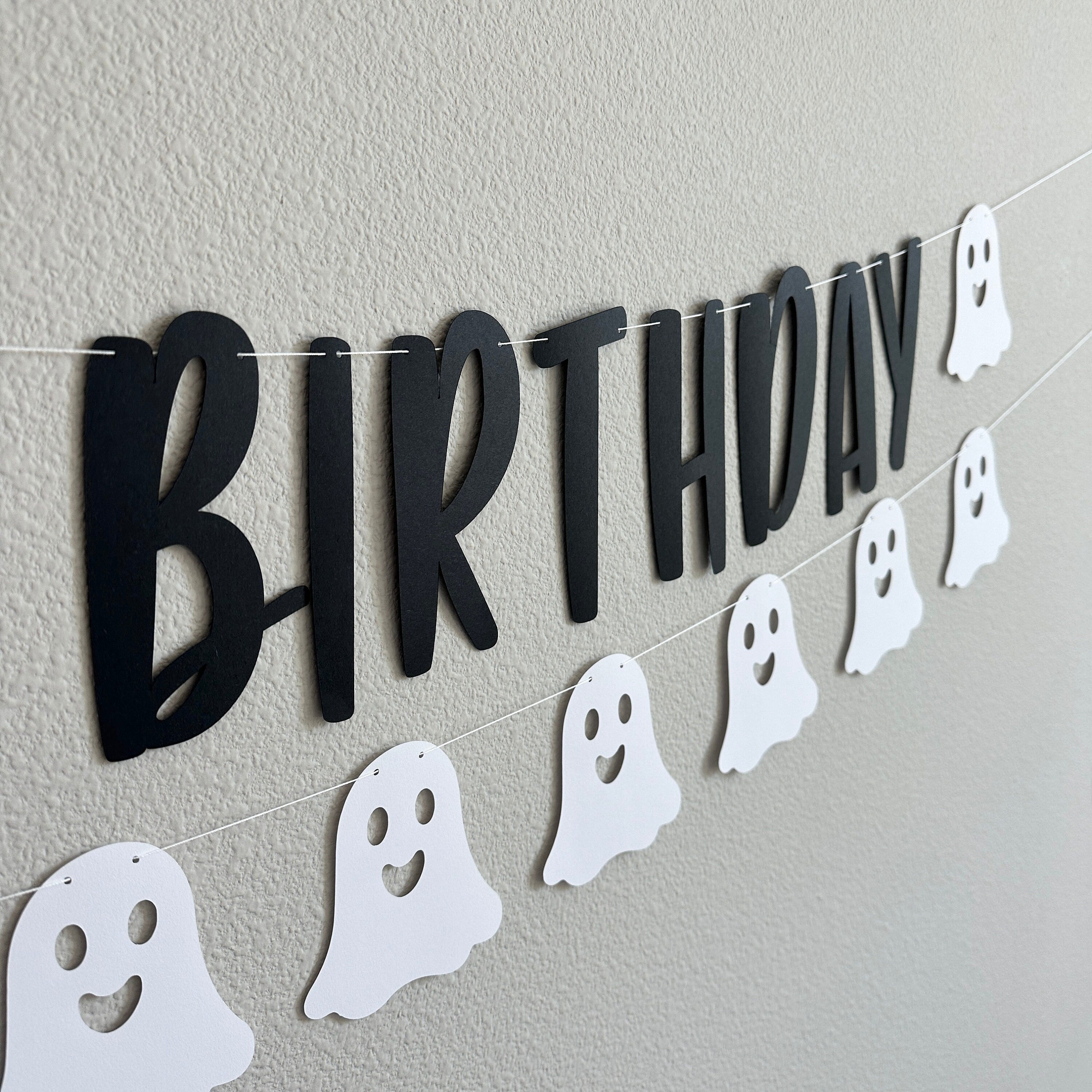 Ghost Happy Birthday Banner, Halloween Birthday Banner, October Birthday Banner, Ghost Decorations, Halloween Birthday Decorations