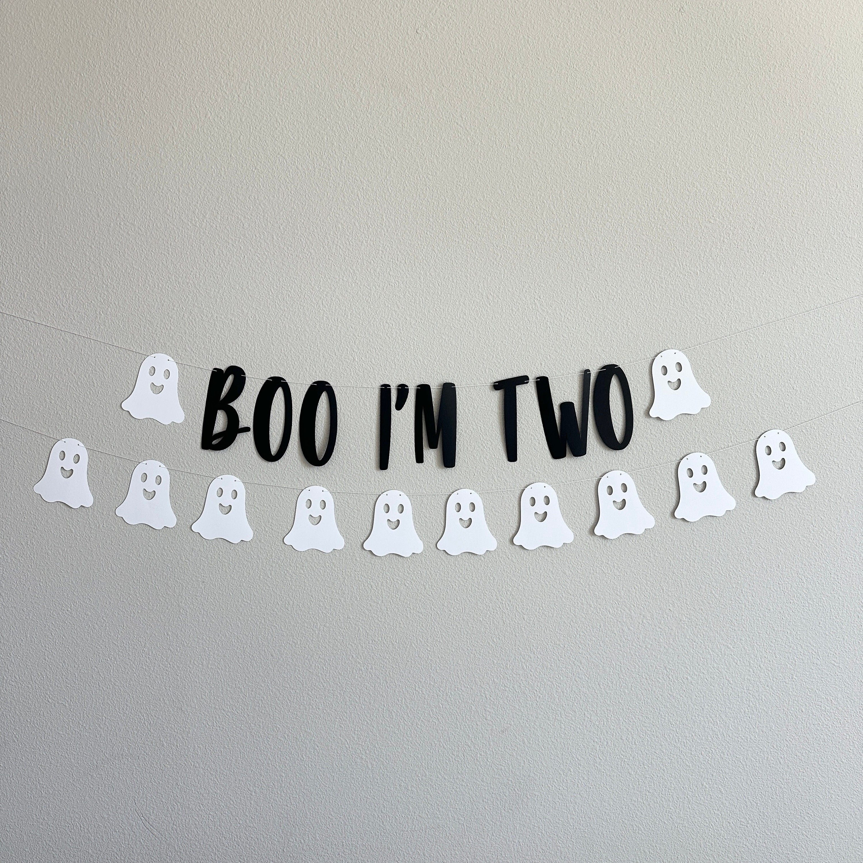 Boo I&#39;m Two, Boo I&#39;m Two Banner, 2nd Birthday, Halloween 2nd Birthday, October Second Birthday, Ghost Decorations