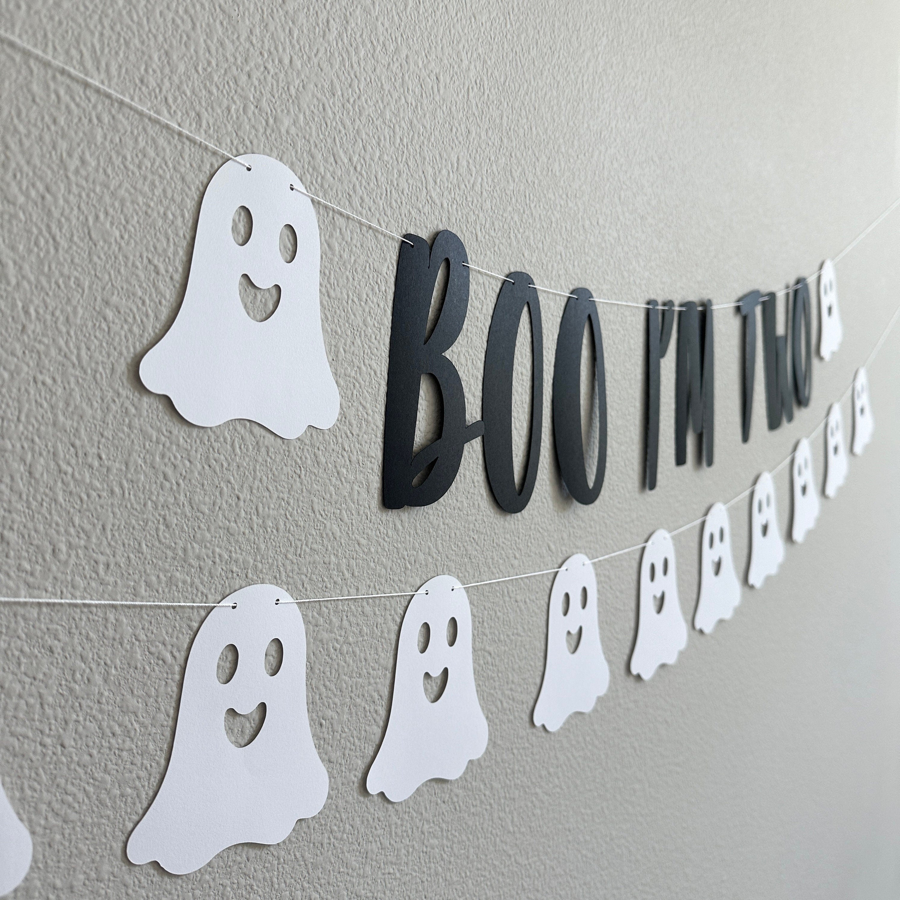 Boo I&#39;m Two, Boo I&#39;m Two Banner, 2nd Birthday, Halloween 2nd Birthday, October Second Birthday, Ghost Decorations