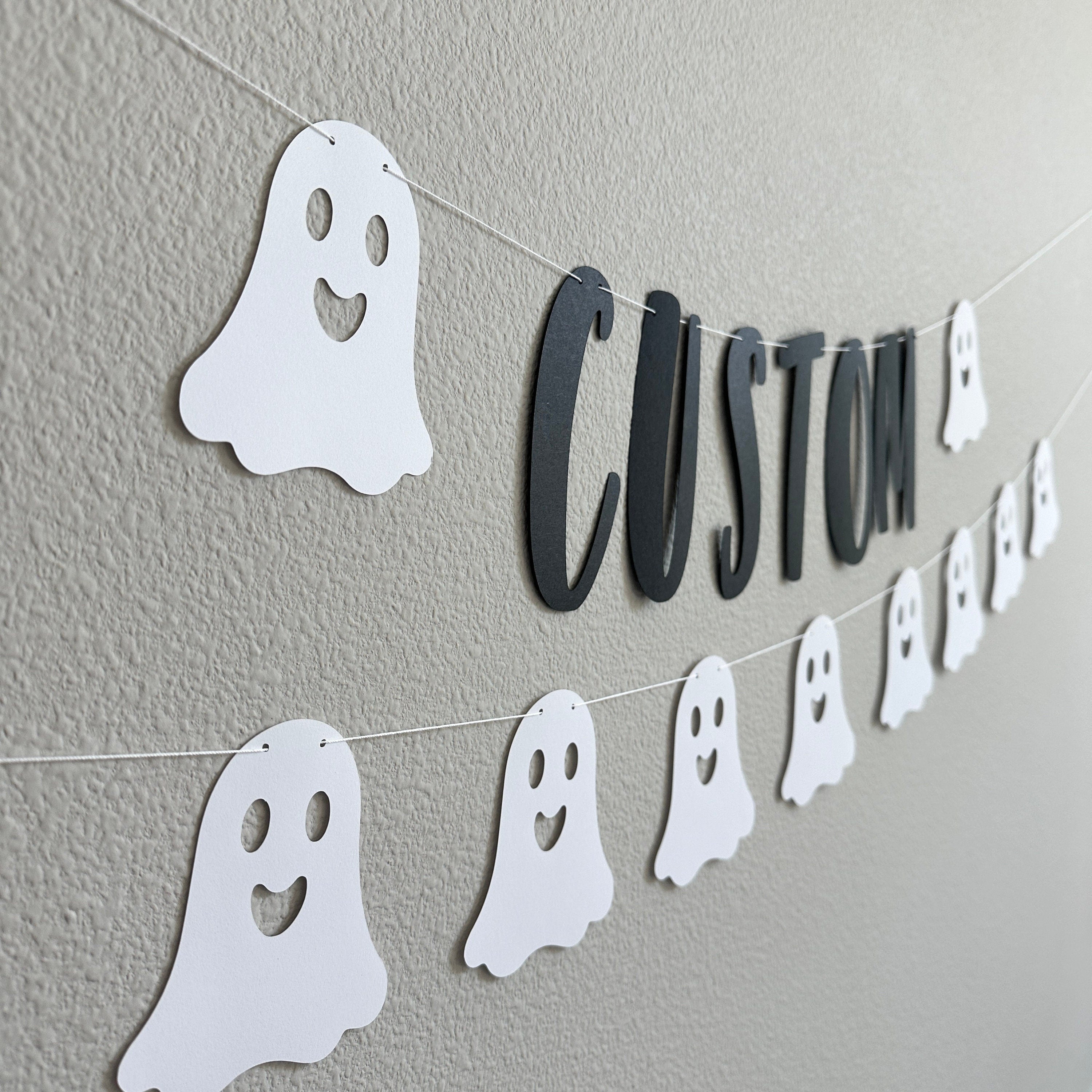 Custom Ghost Banner, Custom Halloween Banner, Ghost Banner, Ghost Garland, Halloween Decorations, Halloween Party, Ghost Decorations